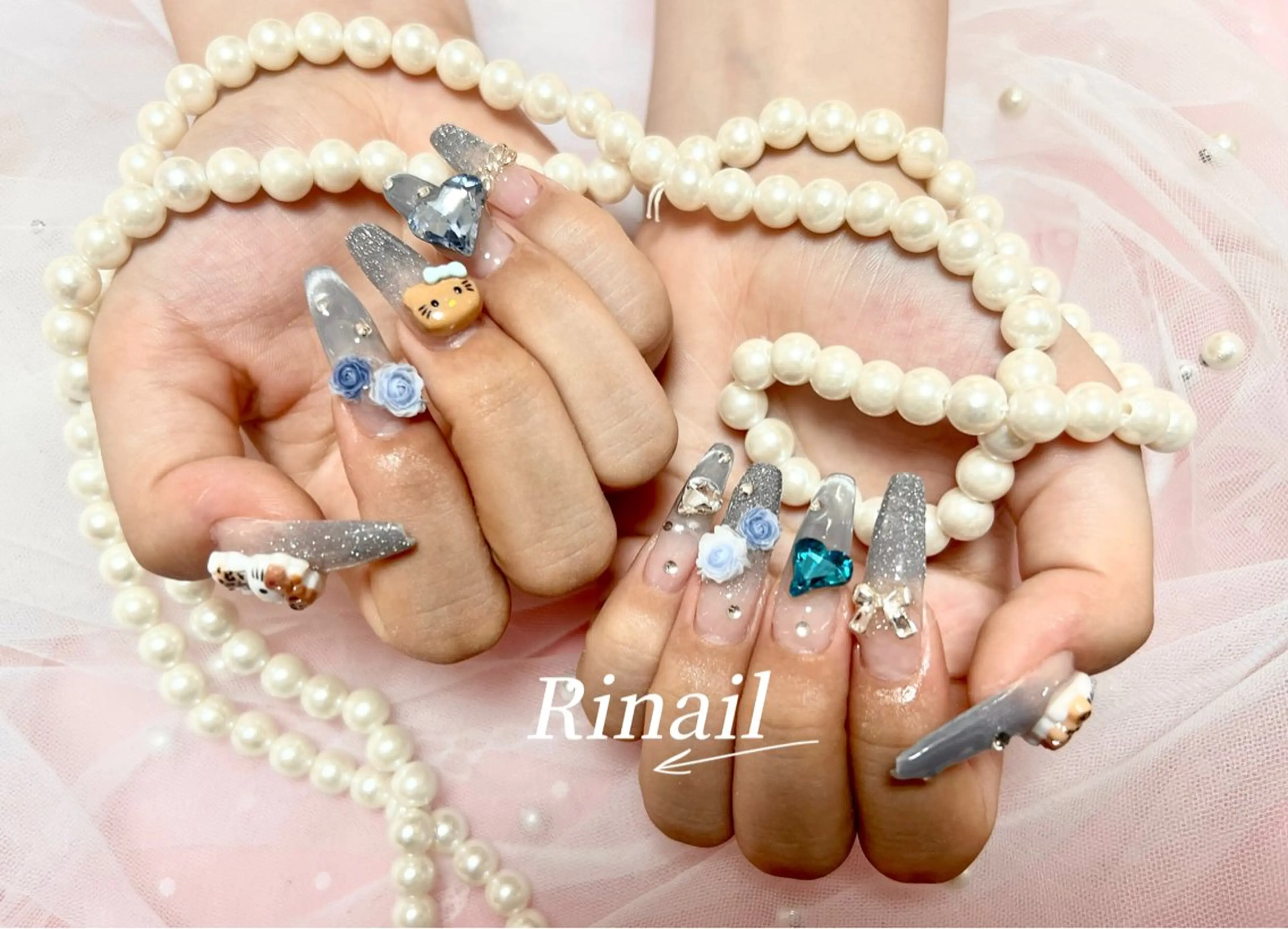 ネイル アートネイル チークネイル 長さ出し フラッシュネイル フットネイル ハンドネイル フットネイル ハンドケア YK Rinのネイルデザイン