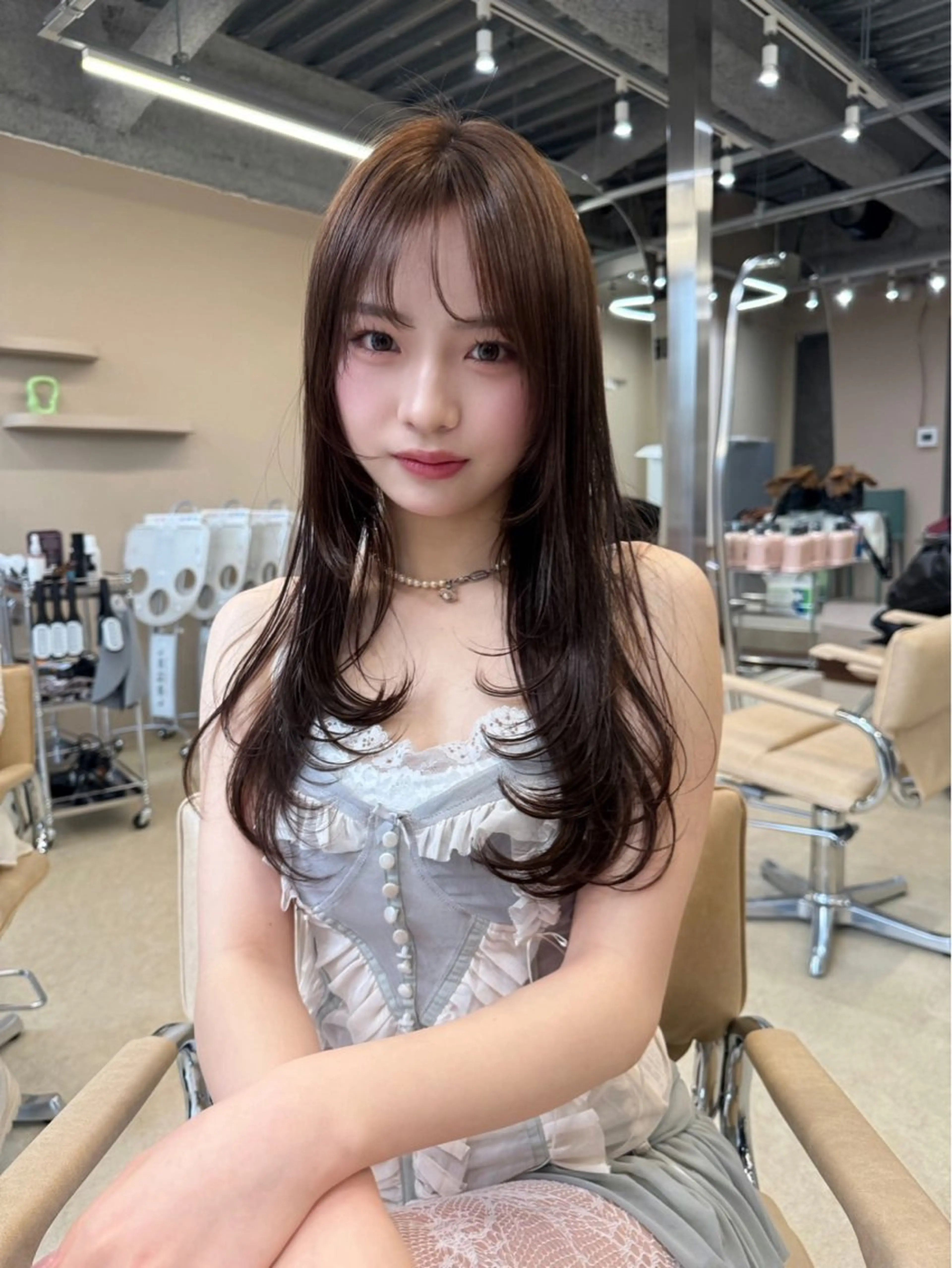 ロング カット ヘアカラー 💛透明感ハイトーン /ブリーチ縮毛💛のヘアスタイル