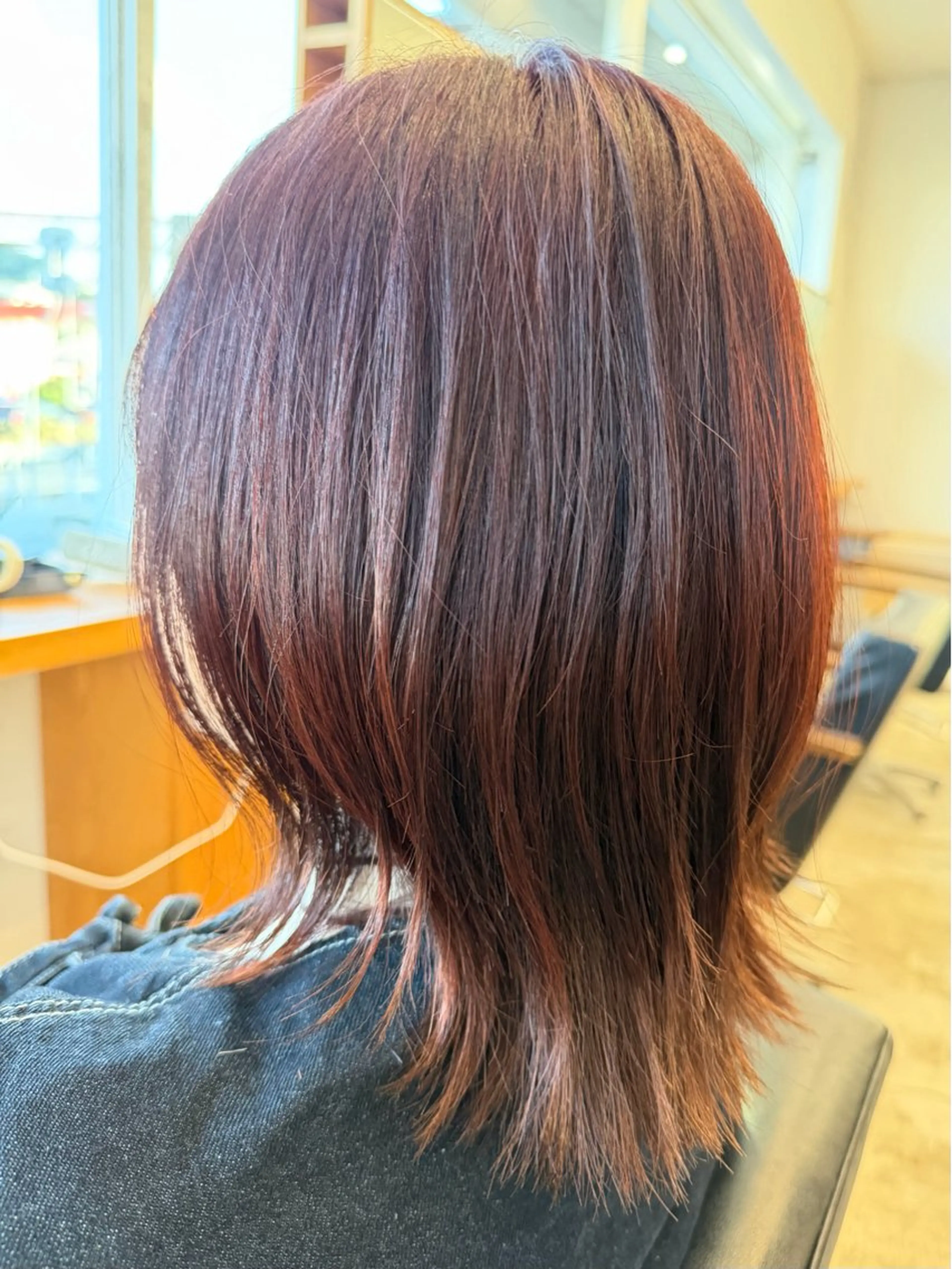 ミディアム ピンクブラウン 髪質改善 トリートメント カット ヘアカラー トリートメント 磯部   匠 /顔周りカット/艶髪のヘアスタイル