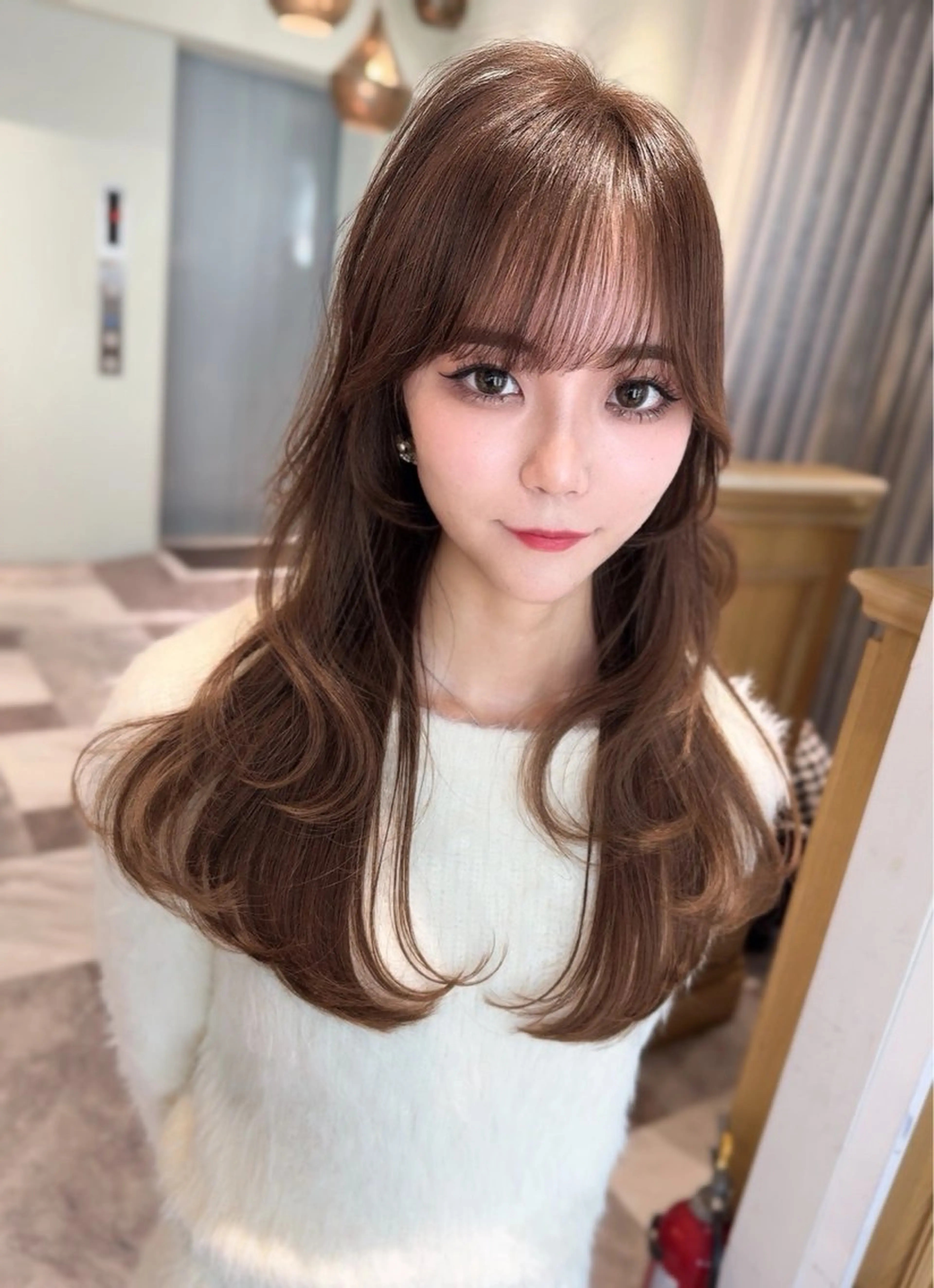 ミディアム カラー ベージュカラー 黒髪 ブリーチ ブルーカラー ブルーブラック カット ヘアカラー トリートメント 木屋元一/透明感 /前髪/ショートボブのヘアスタイル