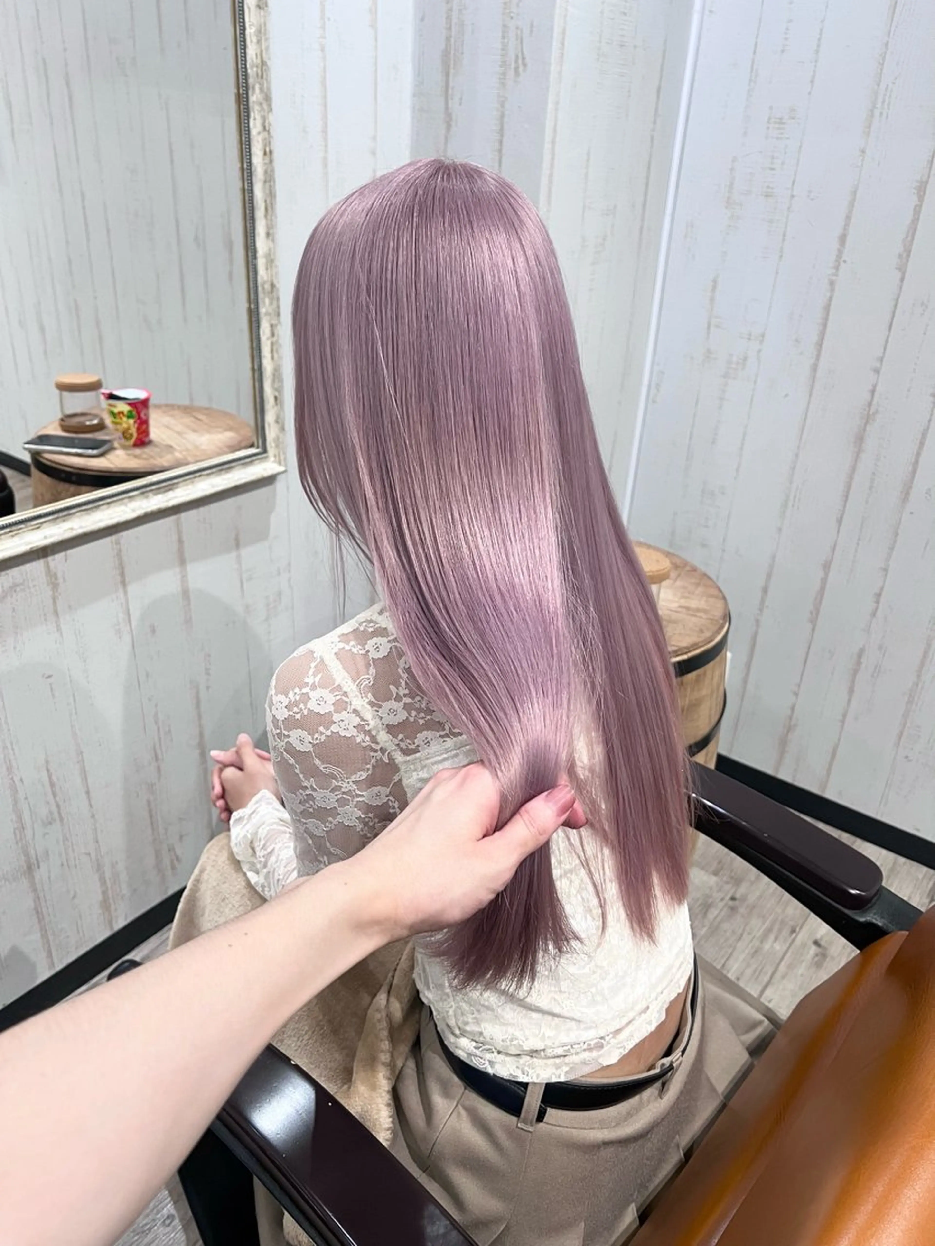 ロング カラー ブリーチ 透明感カラー オレンジ ピンクカラー ヘアカラー トリートメント 艶髪/ハイトーン特化 店長/SHOHEIのヘアスタイル