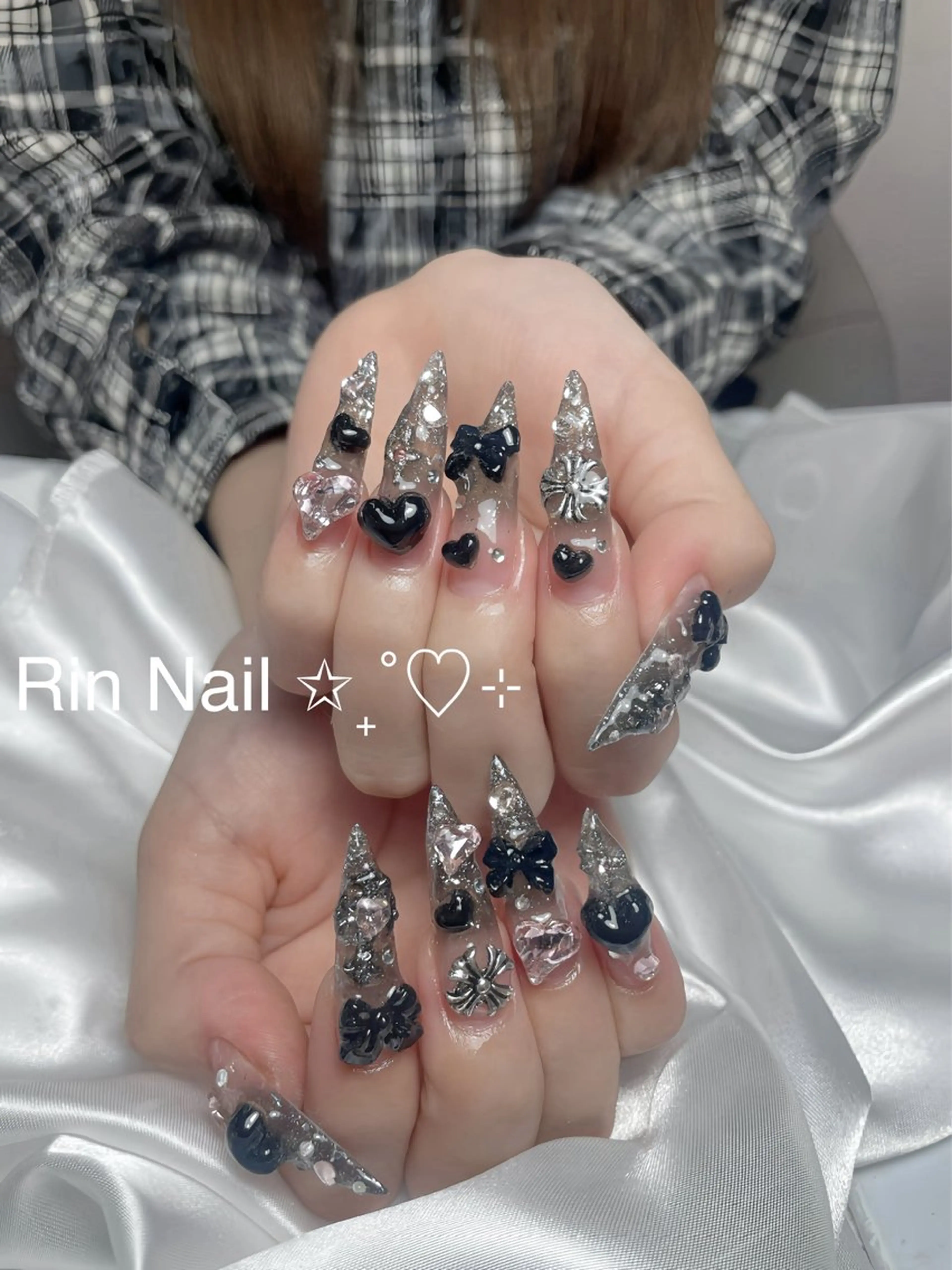 ネイル アートネイル ロングネイル ニュアンスネイル スカルプネイル ネイルチップ ハンドネイル Rin Nail 新大久保店のネイルデザイン