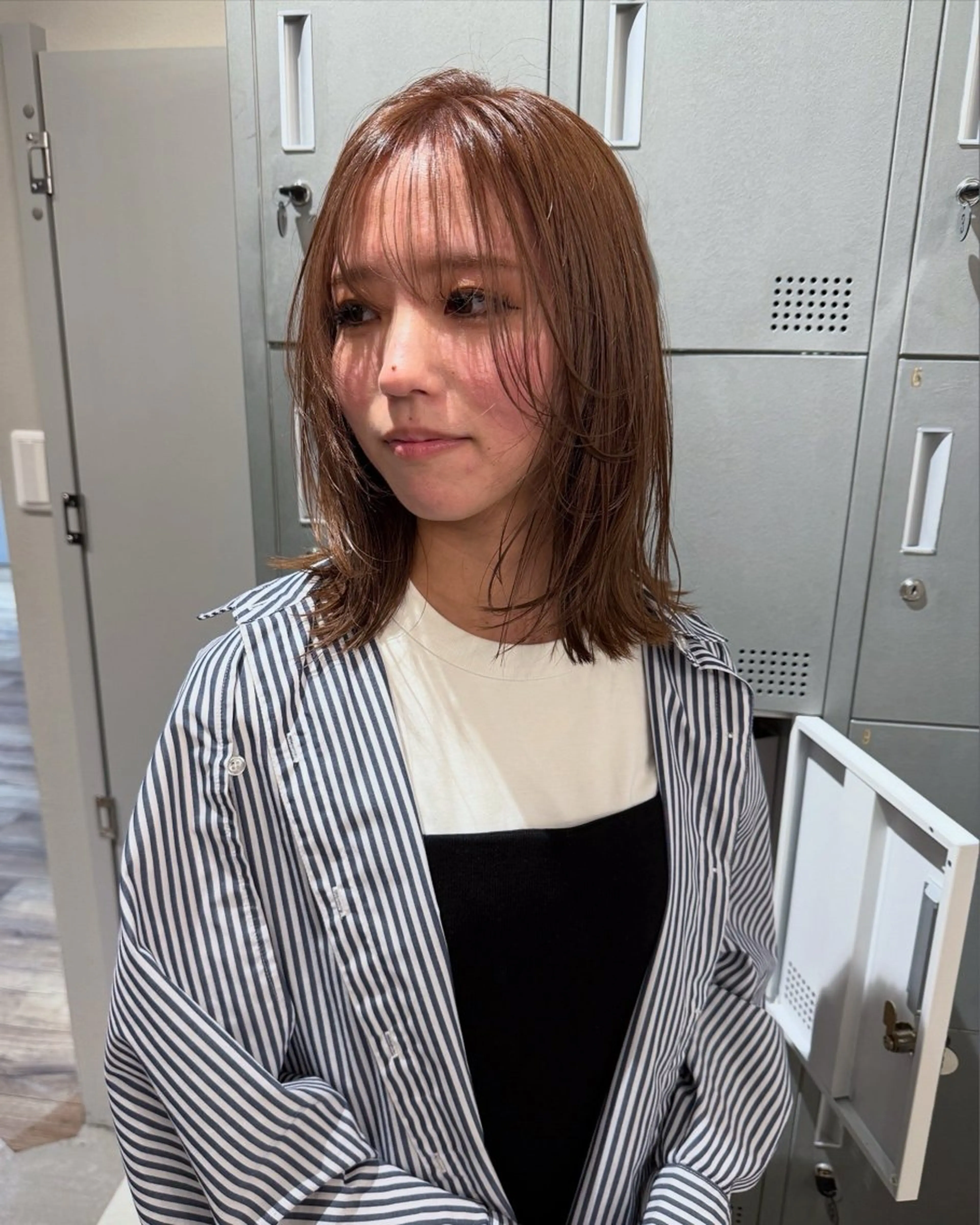 ミディアム カラー ヘアカラー トリートメント ブリーチ/アレンジ 天満/chihiroのヘアスタイル