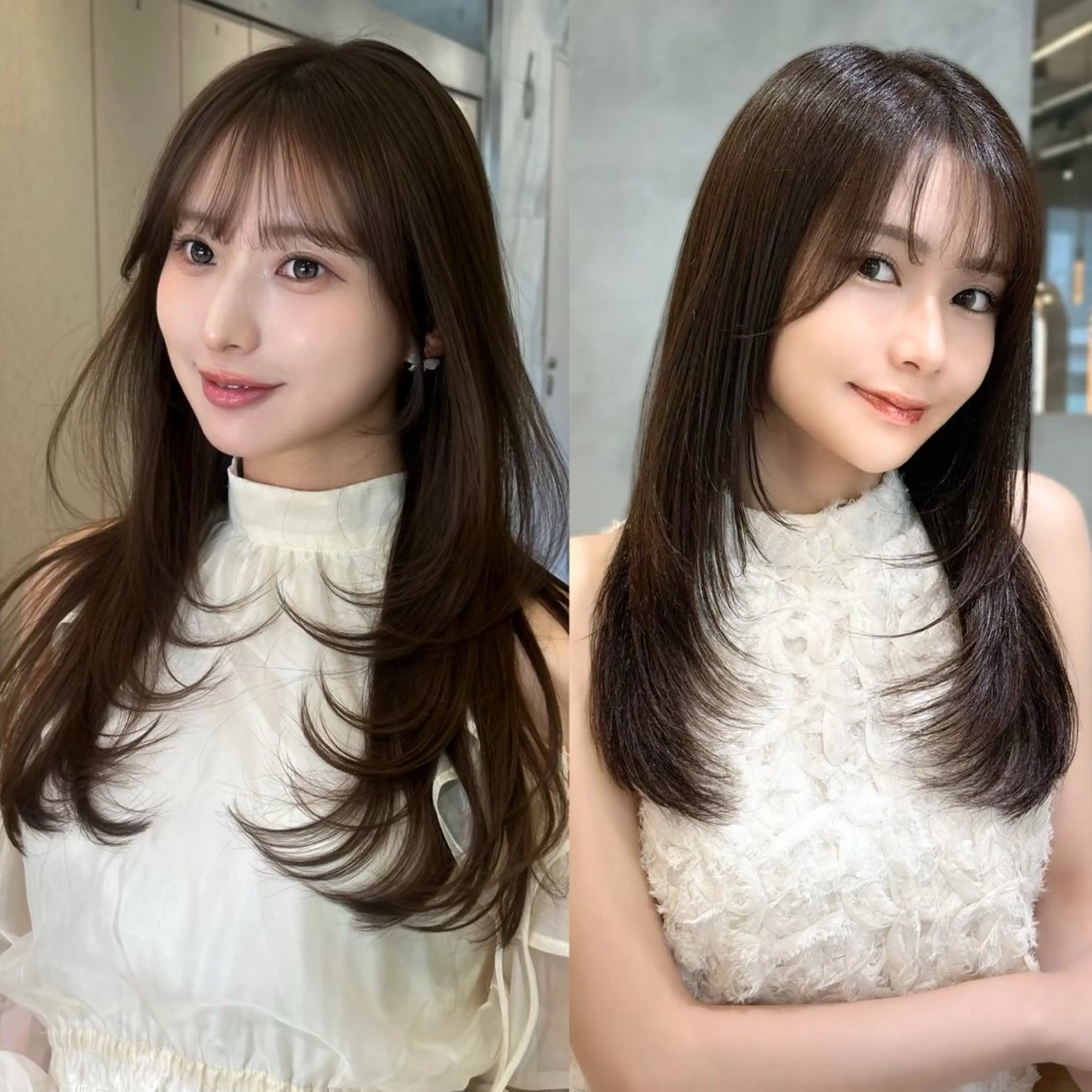 セミロング カット ヘアカラー トリートメント 小顔カット×艶髪✨× 縮毛矯正/Jirouのヘアスタイル