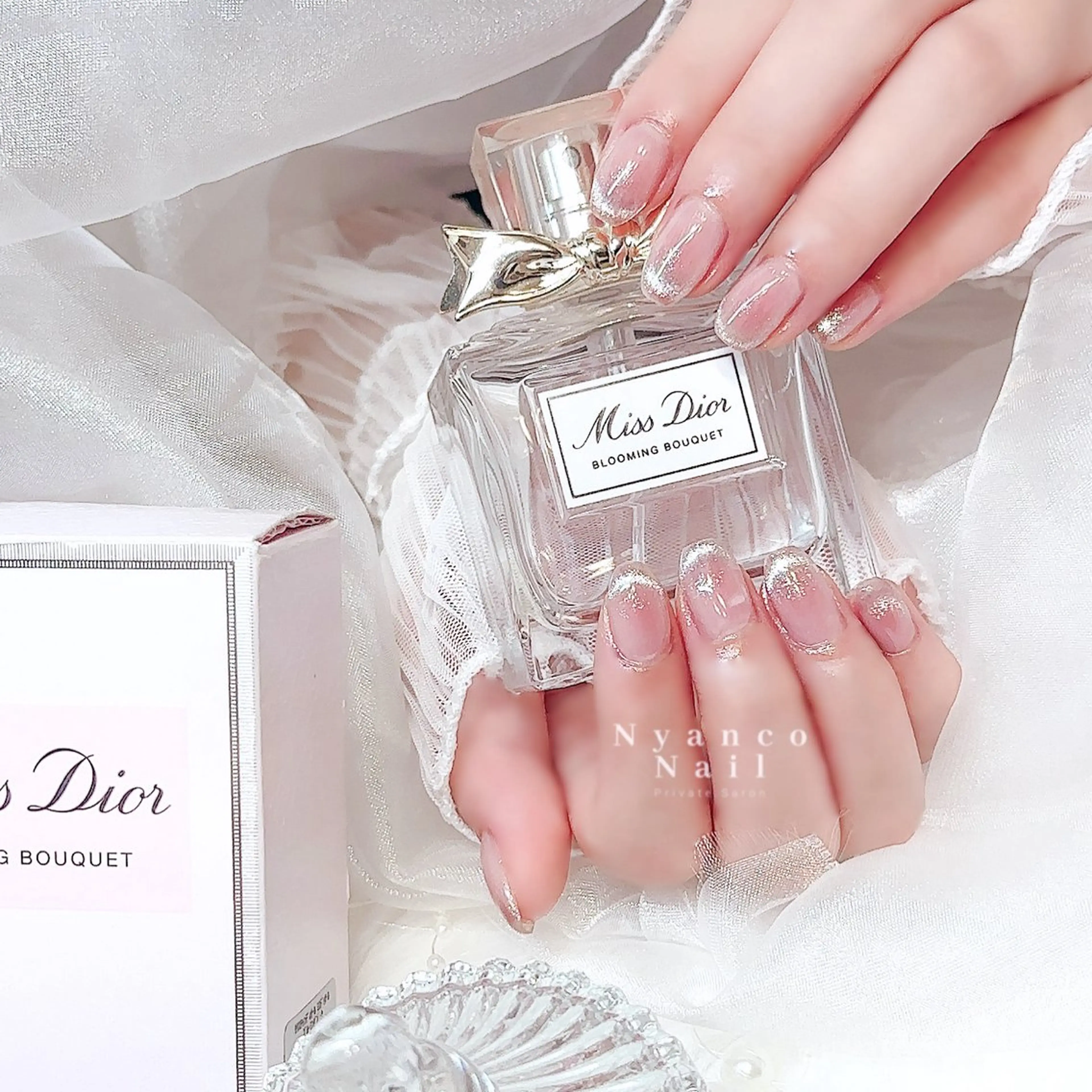 ネイル チークネイル フレンチネイル ジェルネイル 氷ネイル・うるうるネイル キラキラネイル Nyanco Nailのネイルデザイン