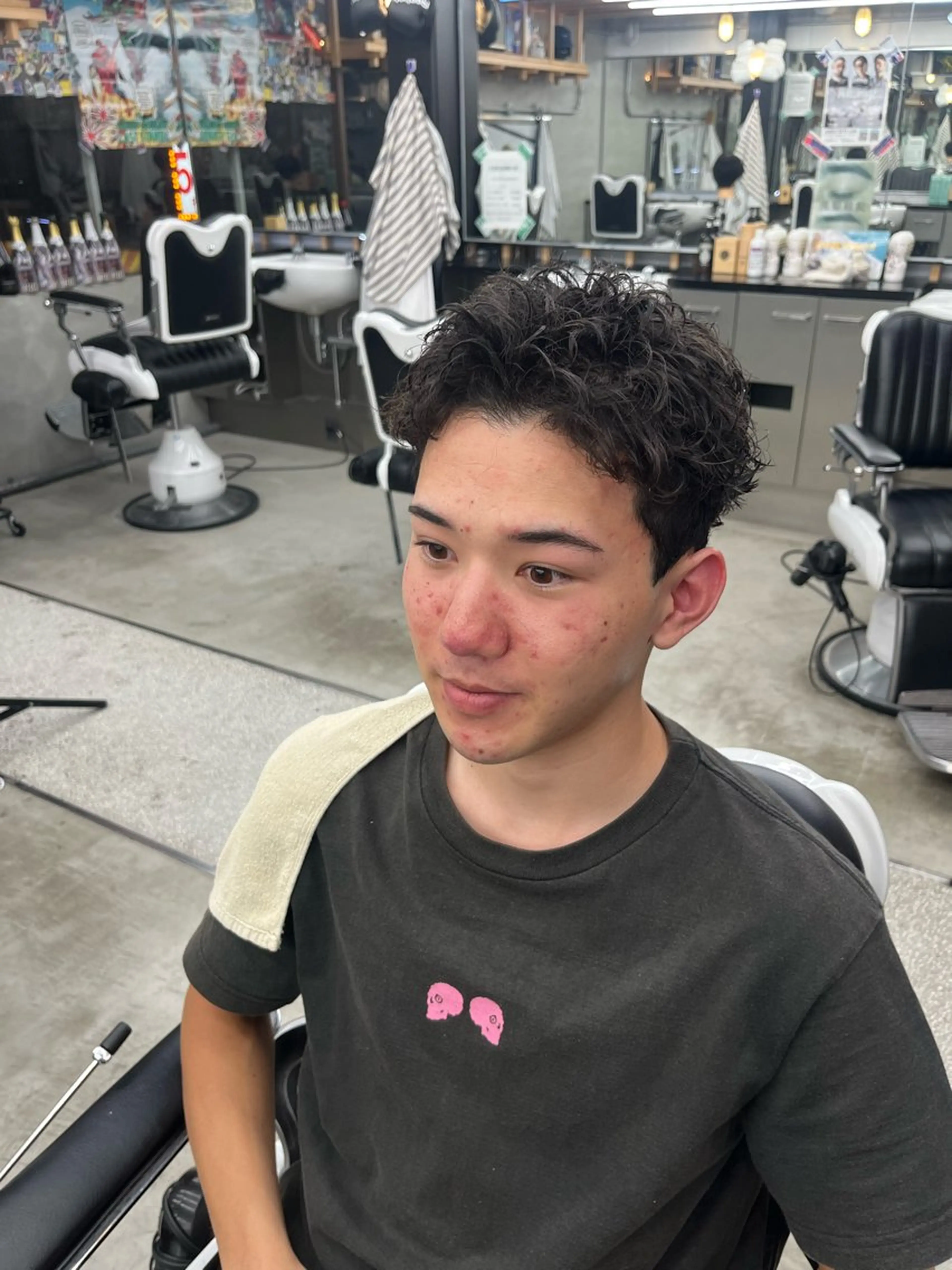 ショート メンズ キッズ メンズパーマ くせ毛 縮毛矯正 カット パーマ 阿世賀 隆太のヘアスタイル