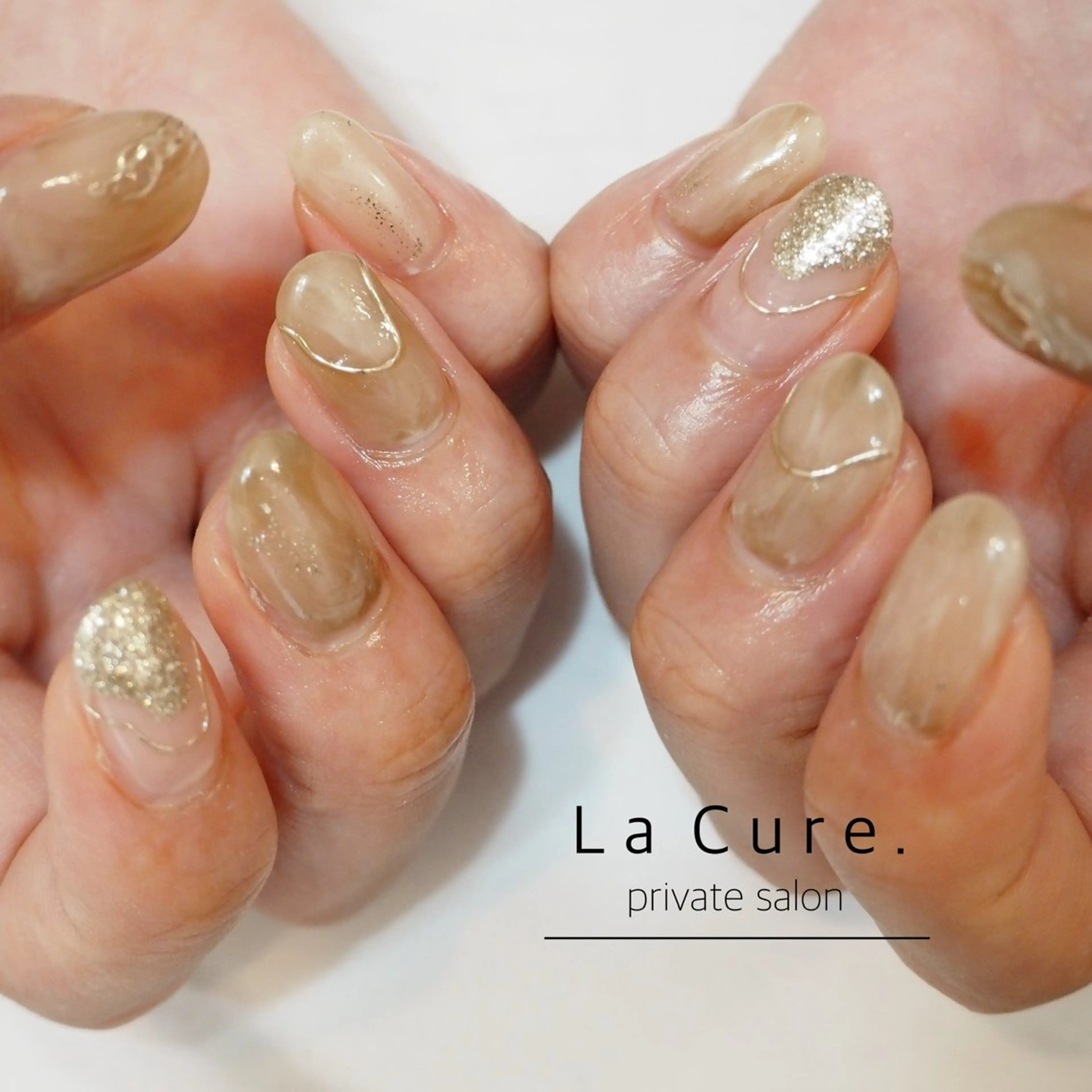 ネイル ミラーネイル ニュアンスネイル ハンドネイル Lacure. misaのネイルデザイン