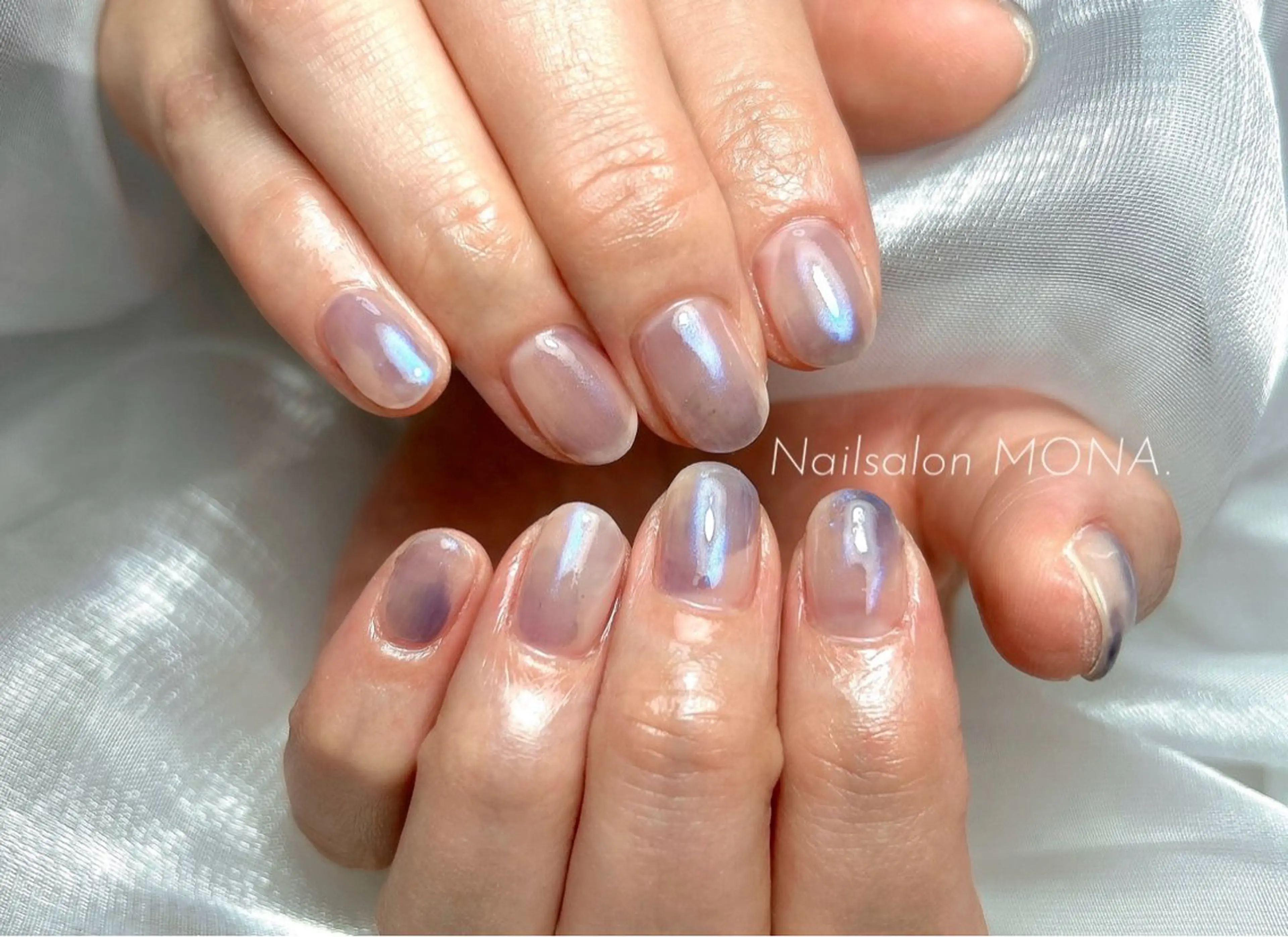 ネイル ネイビー ニュアンスネイル ハンドネイル Nailsalon MONA.のネイルデザイン
