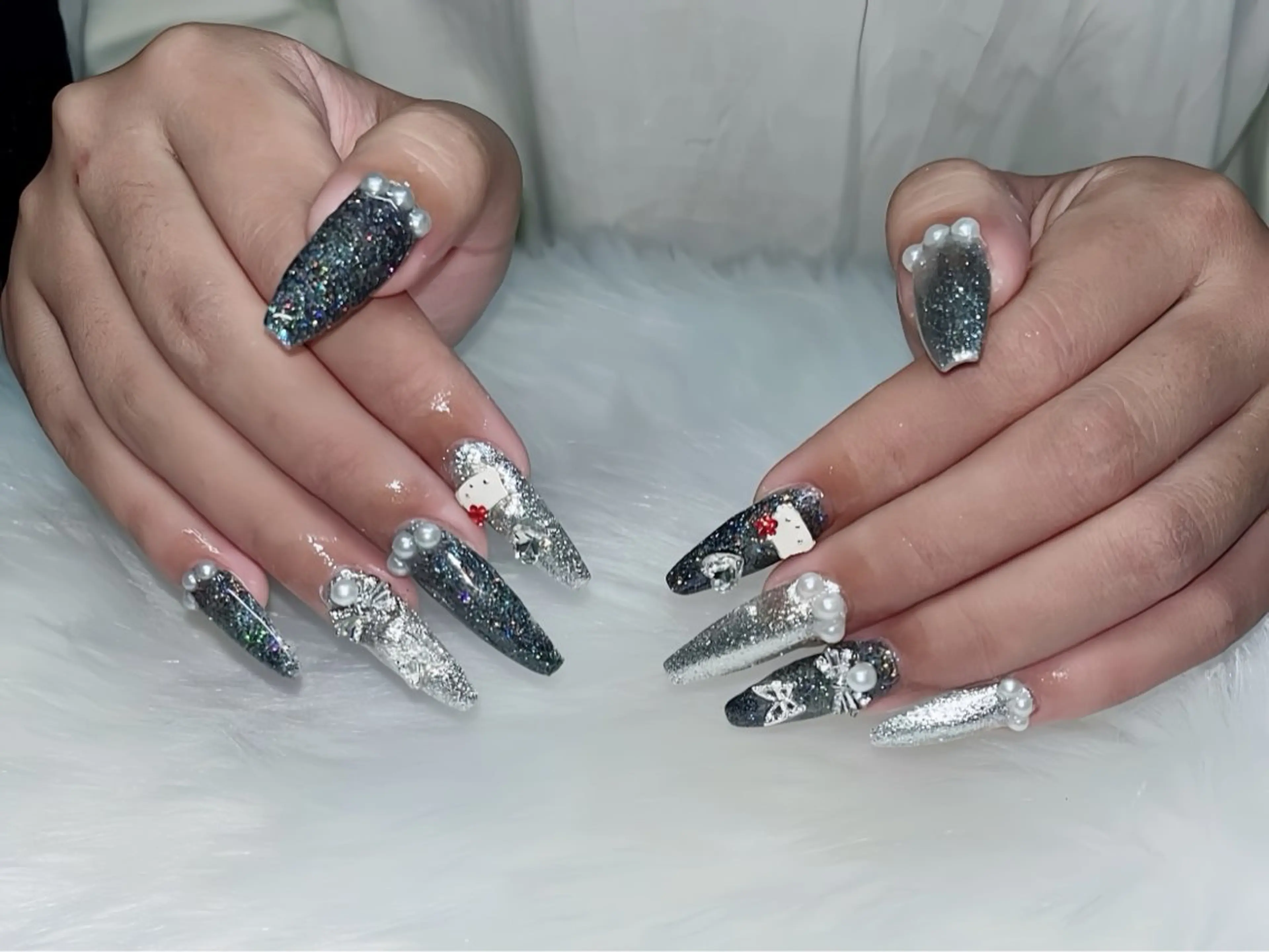 ネイル アートネイル フレンチネイル ジェルネイル 韓国ネイル ミラーネイル Rin Nail 新大久保店のネイルデザイン