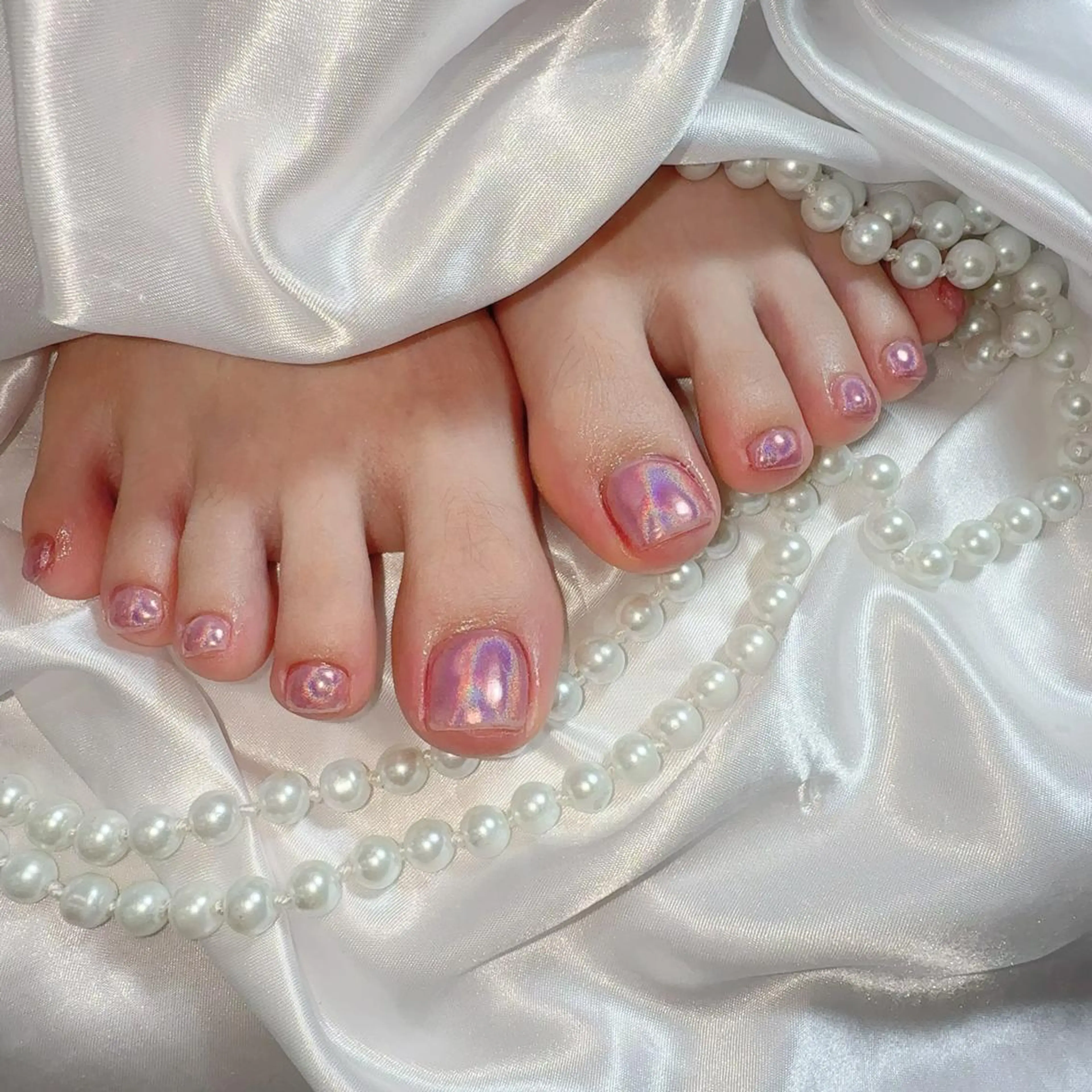 ネイル アートネイル フラッシュネイル フレンチネイル ジェルネイル ガラスフレンチ M2 BEAUTY サロンのネイルデザイン