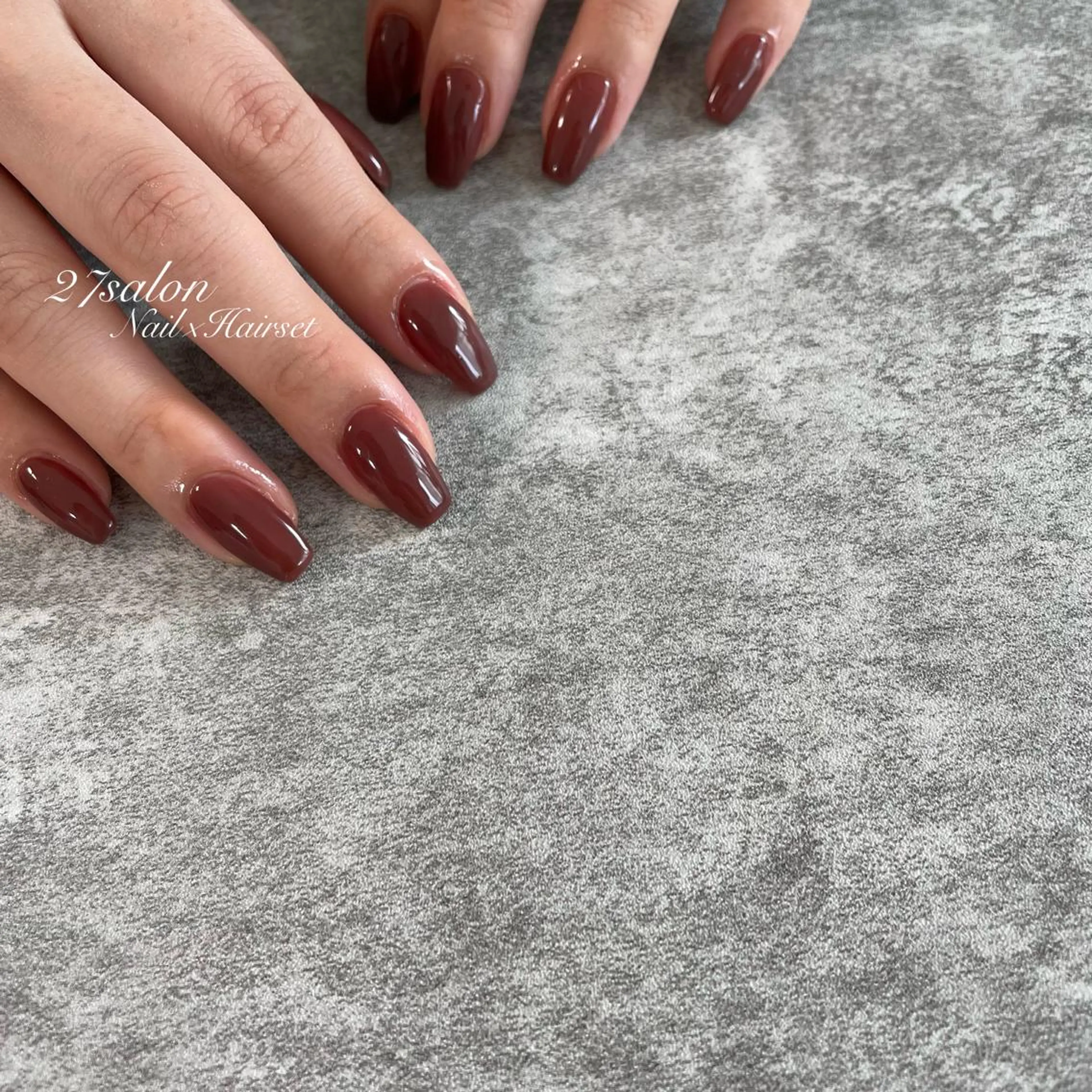 ネイル ボルドー 赤色 27salon yuinaのネイルデザイン