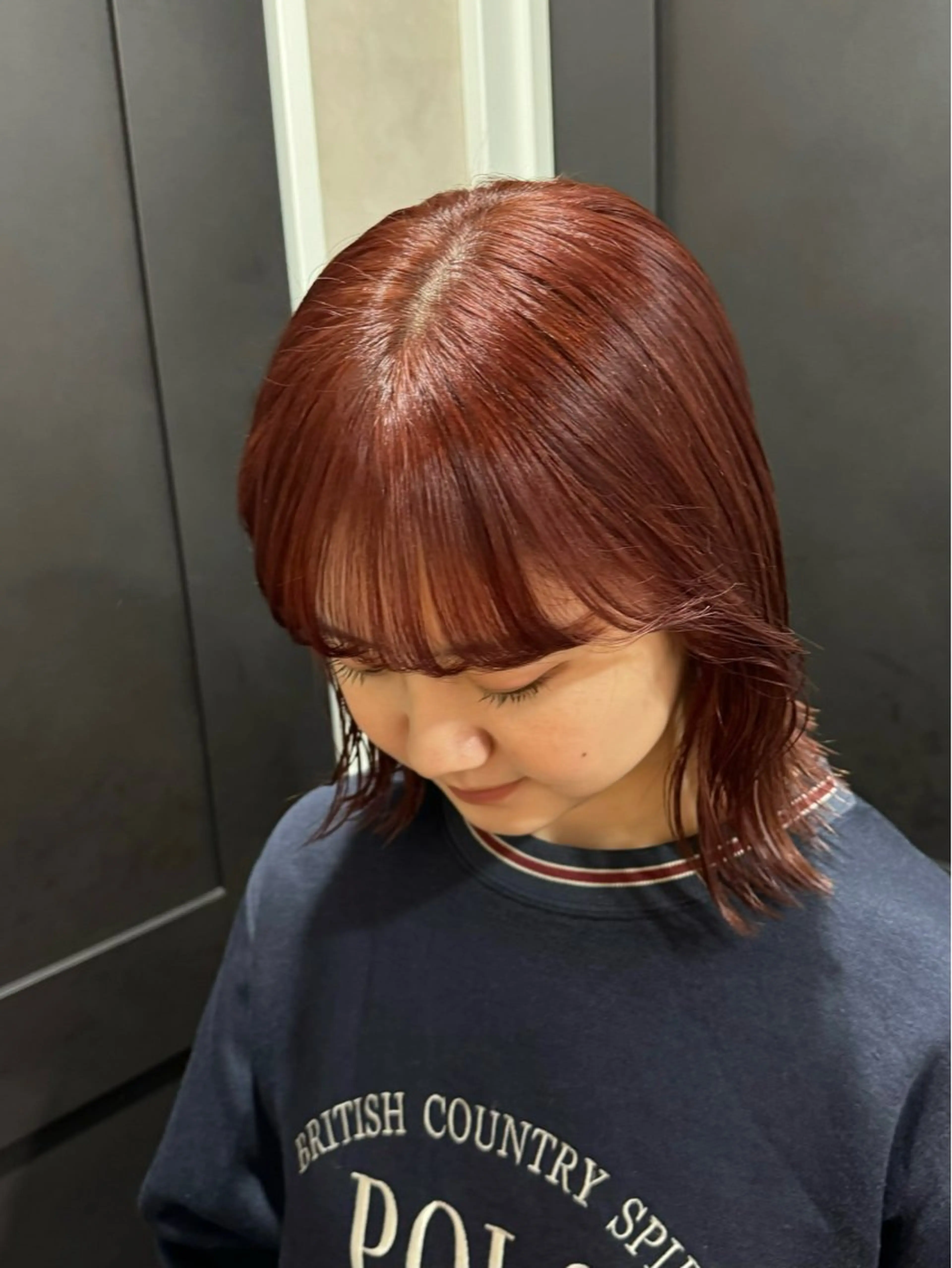 カラー ブリーチ 透明感カラー ブリーチなしカラー 縮毛矯正 ayaka/暖色 /ニュアンスボブのヘアスタイル