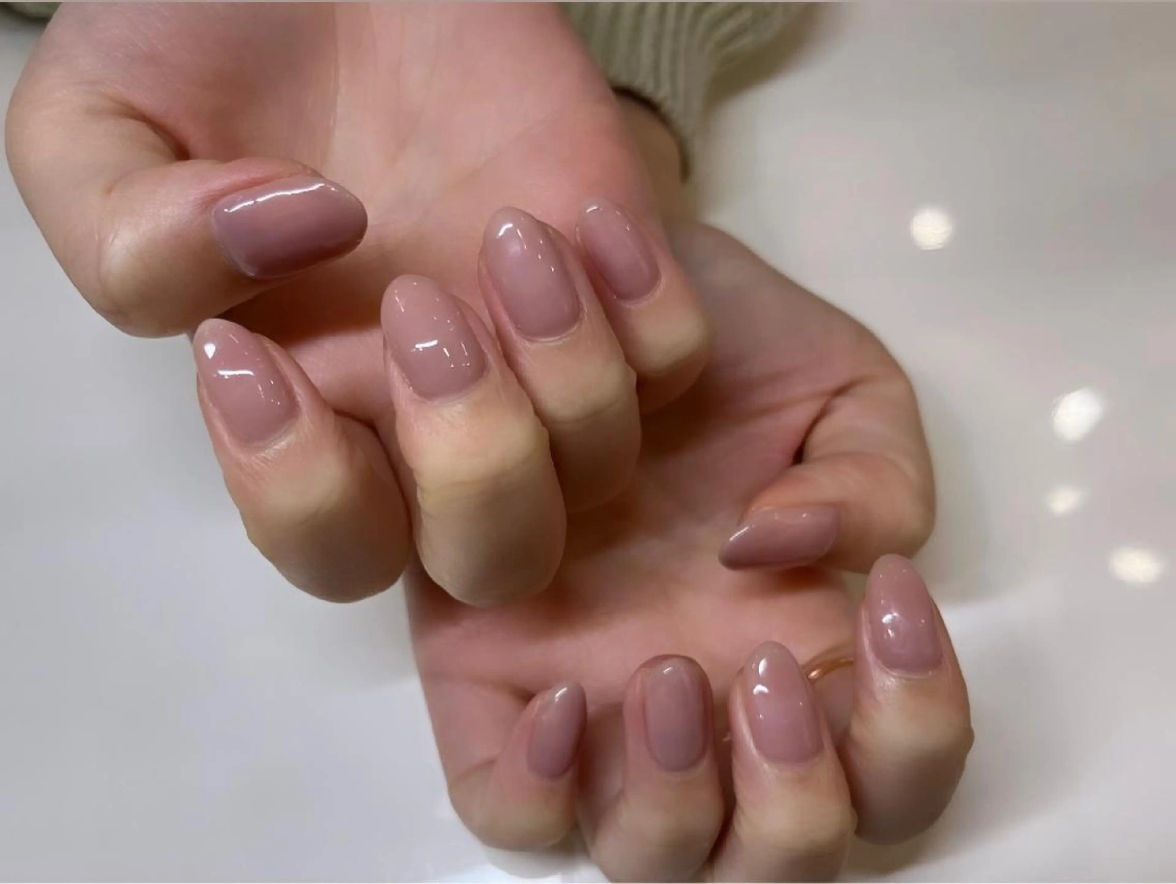 ネイル ピンク ピンクベージュ 山本 杏香のネイルデザイン