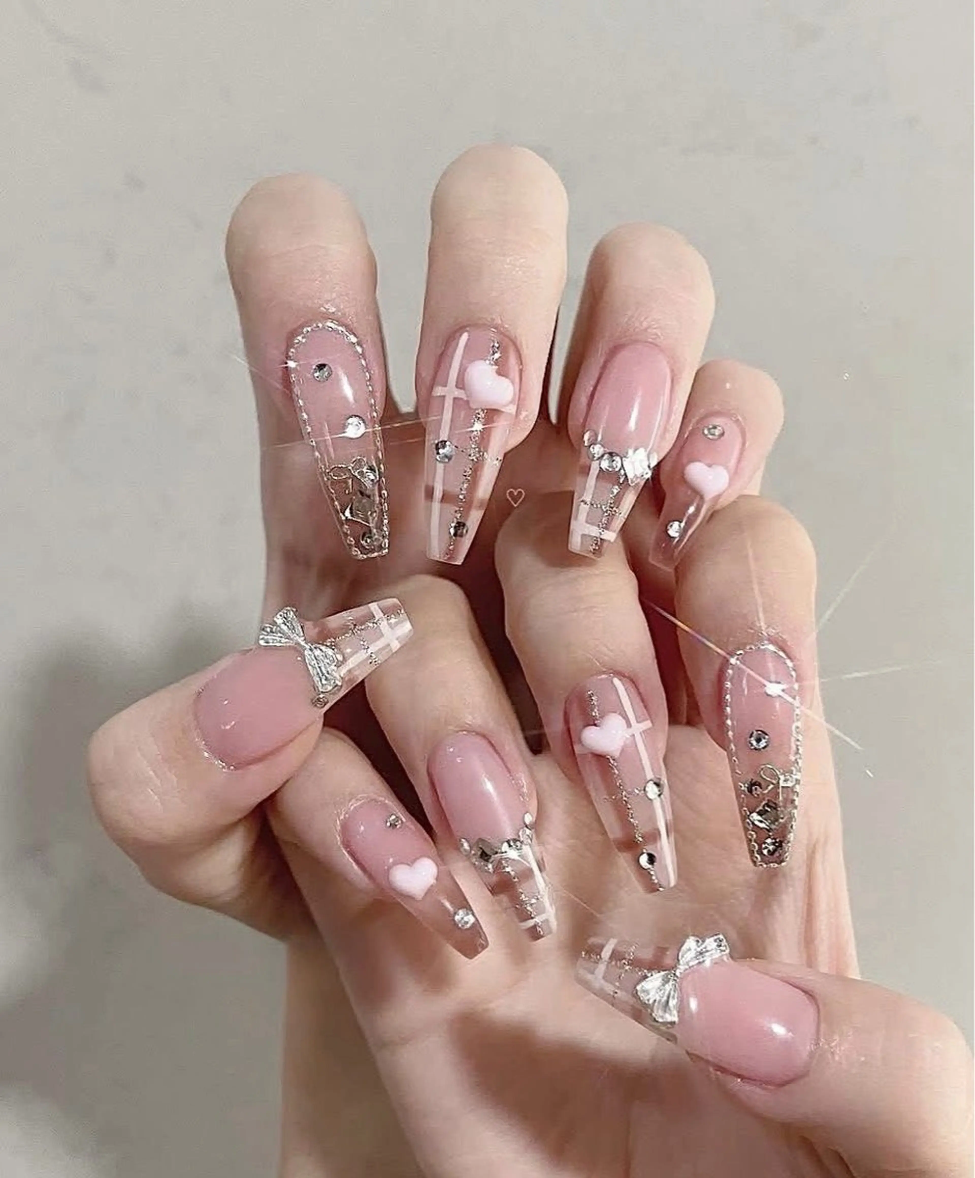 ネイル 長さ出し フレンチネイル ジェルネイル ガーリー 韓国ネイル Kawaii _Nailのネイルデザイン