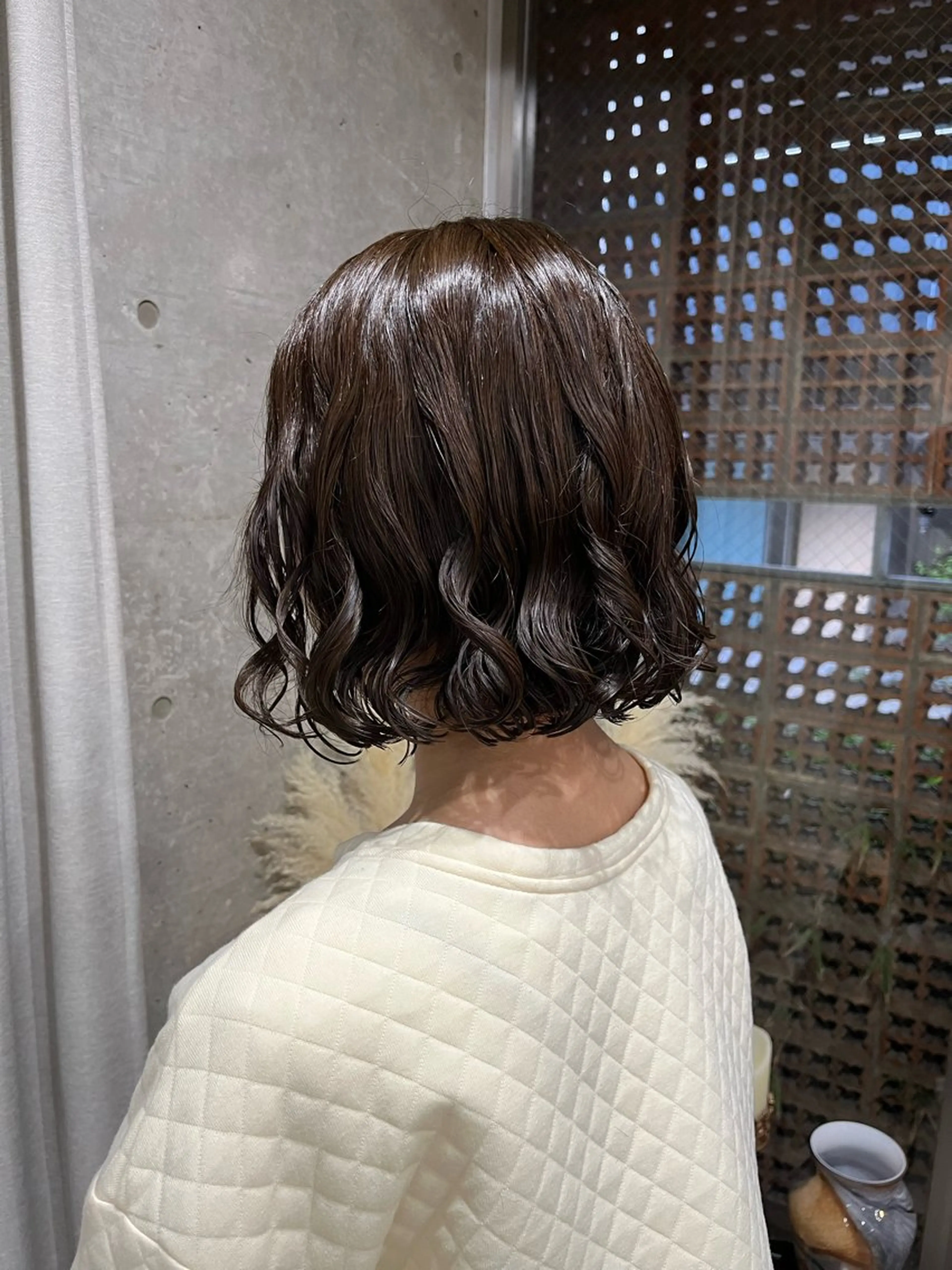 ミディアム カラー パーマ ヘアセット 表参道🌿赤み消し カラー/チナツのヘアスタイル