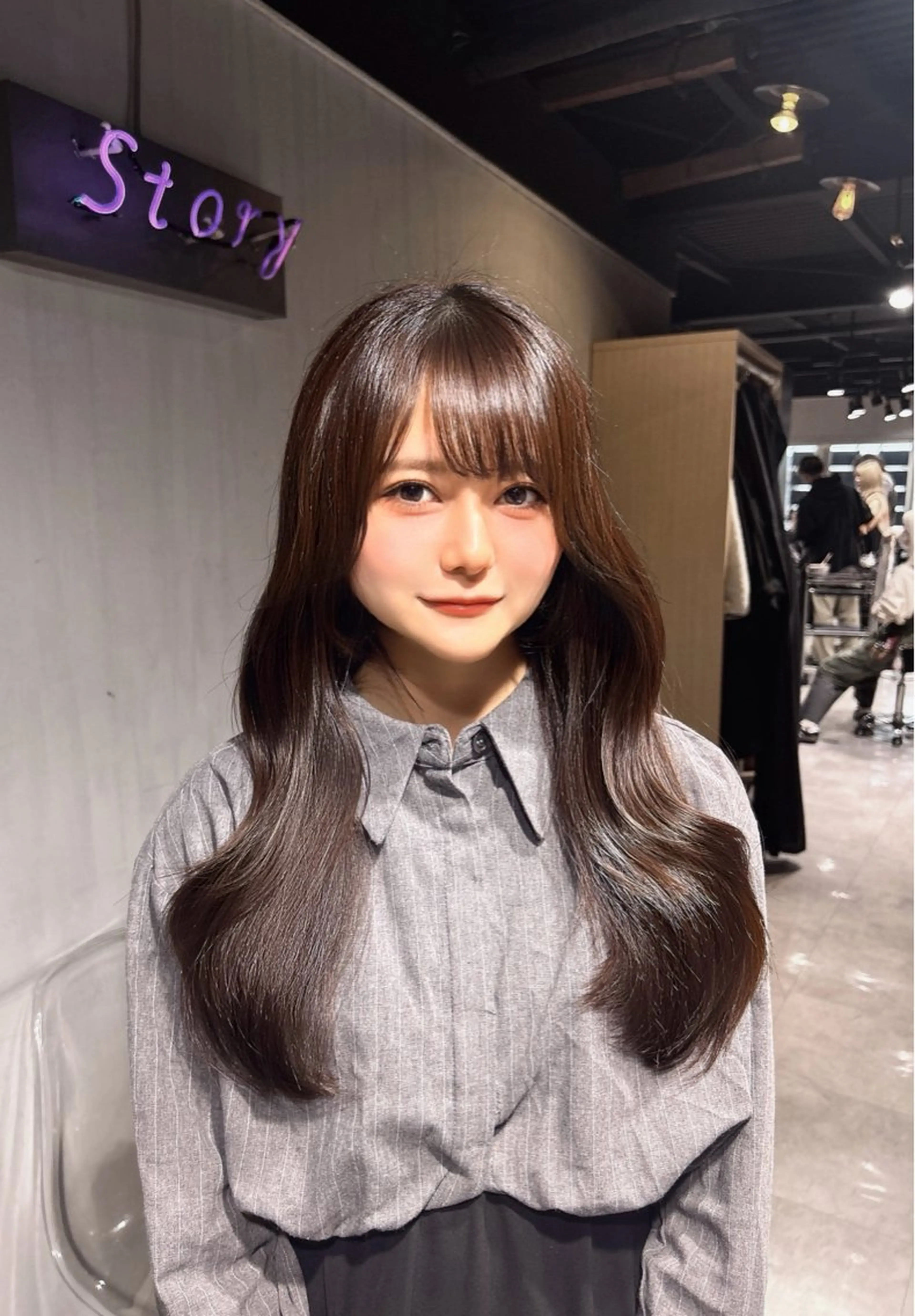 ロング 韓国風カラー 姫カット 韓国風ヘア レイヤーカット ワンホンレイヤー MEI🎀垢抜けカラ ー🎀韓国styleのヘアスタイル