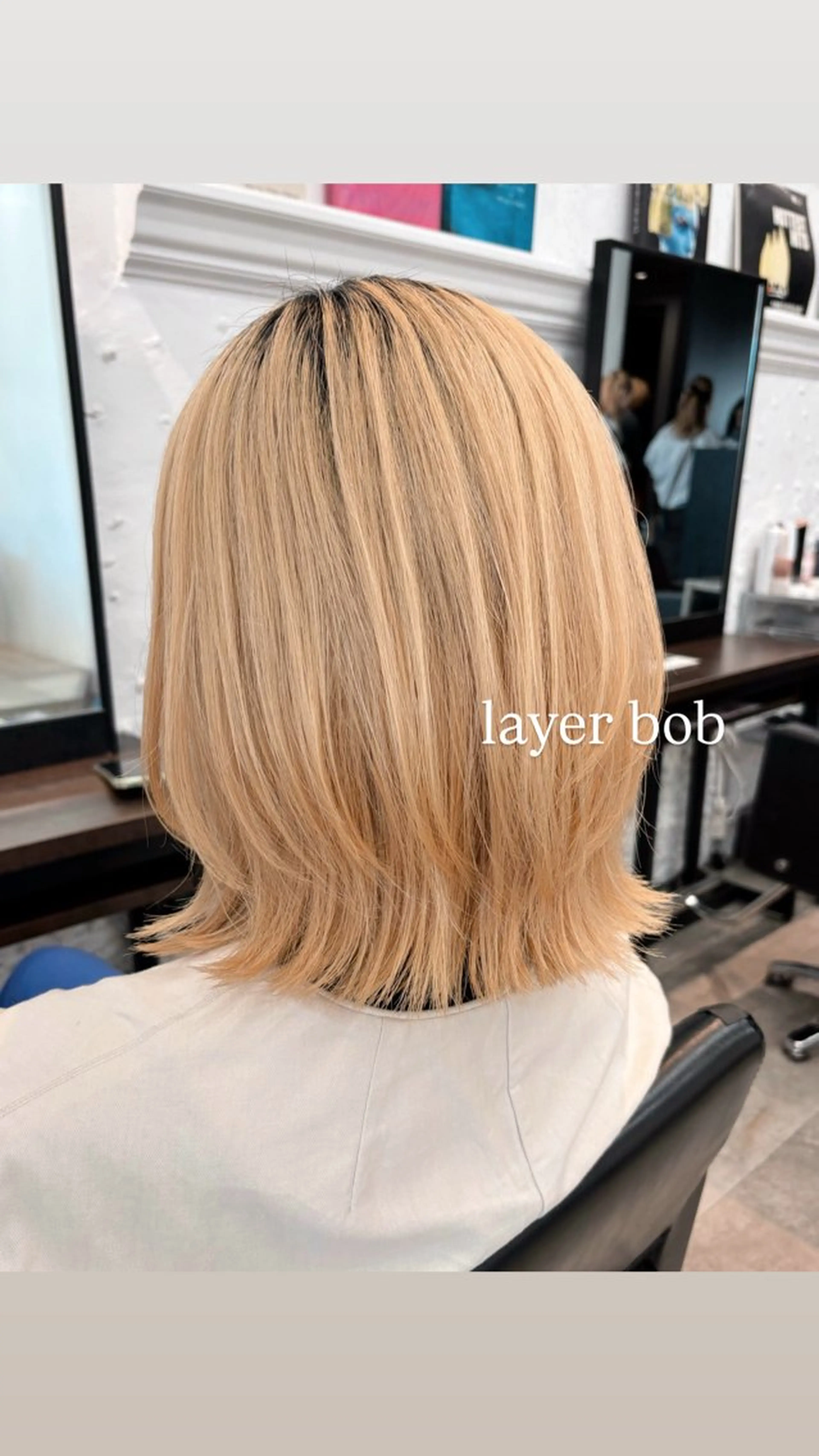 ミディアム カラー ヘアアレンジ ボブレイヤー ボブ レイヤーカット 🌱ボブ/レイヤー/ ベージュ/あやみ✨のヘアスタイル