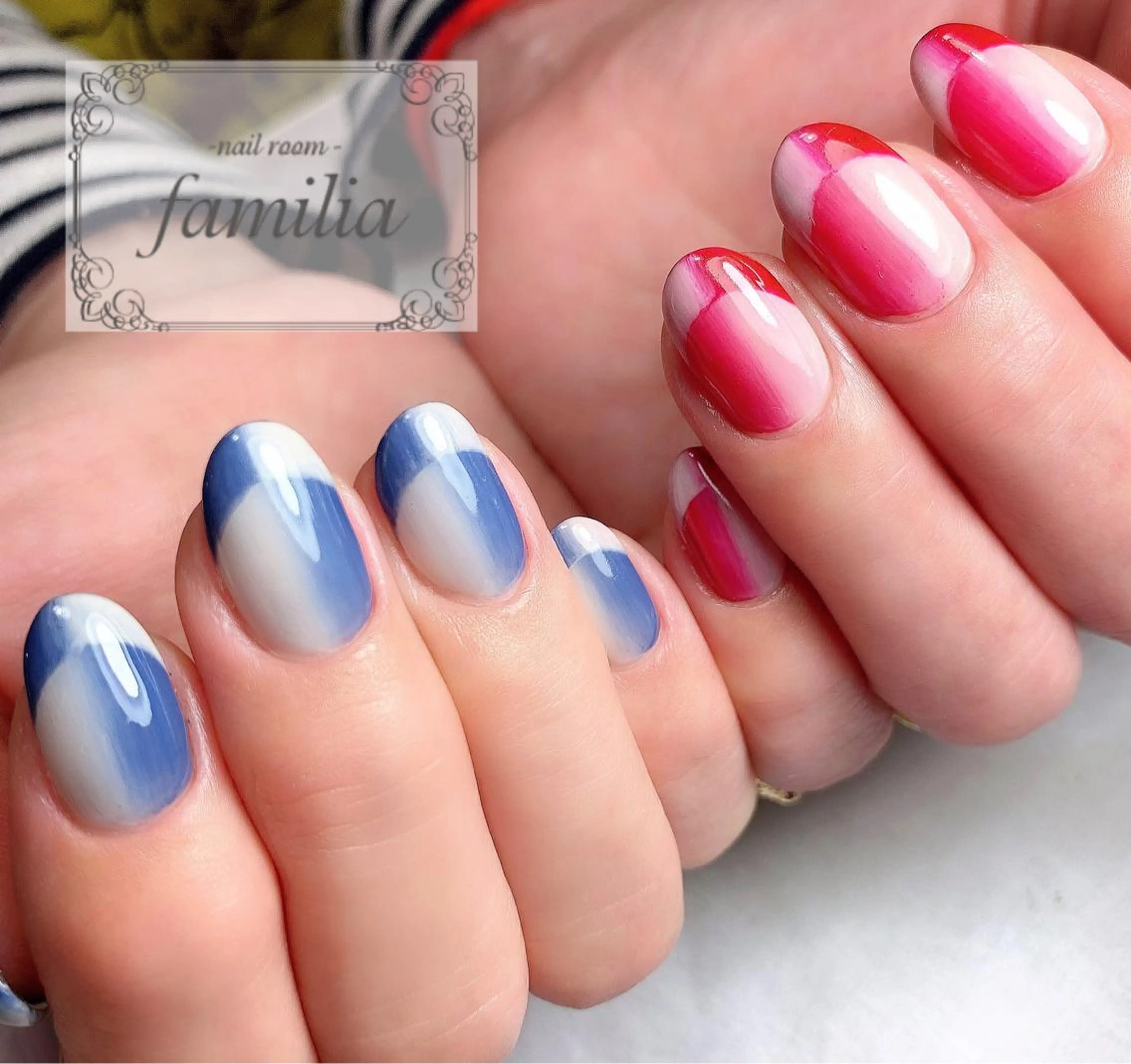 ネイル フレンチネイル オンブレフレンチ ハンドネイル -nailroom- familiaのネイルデザイン