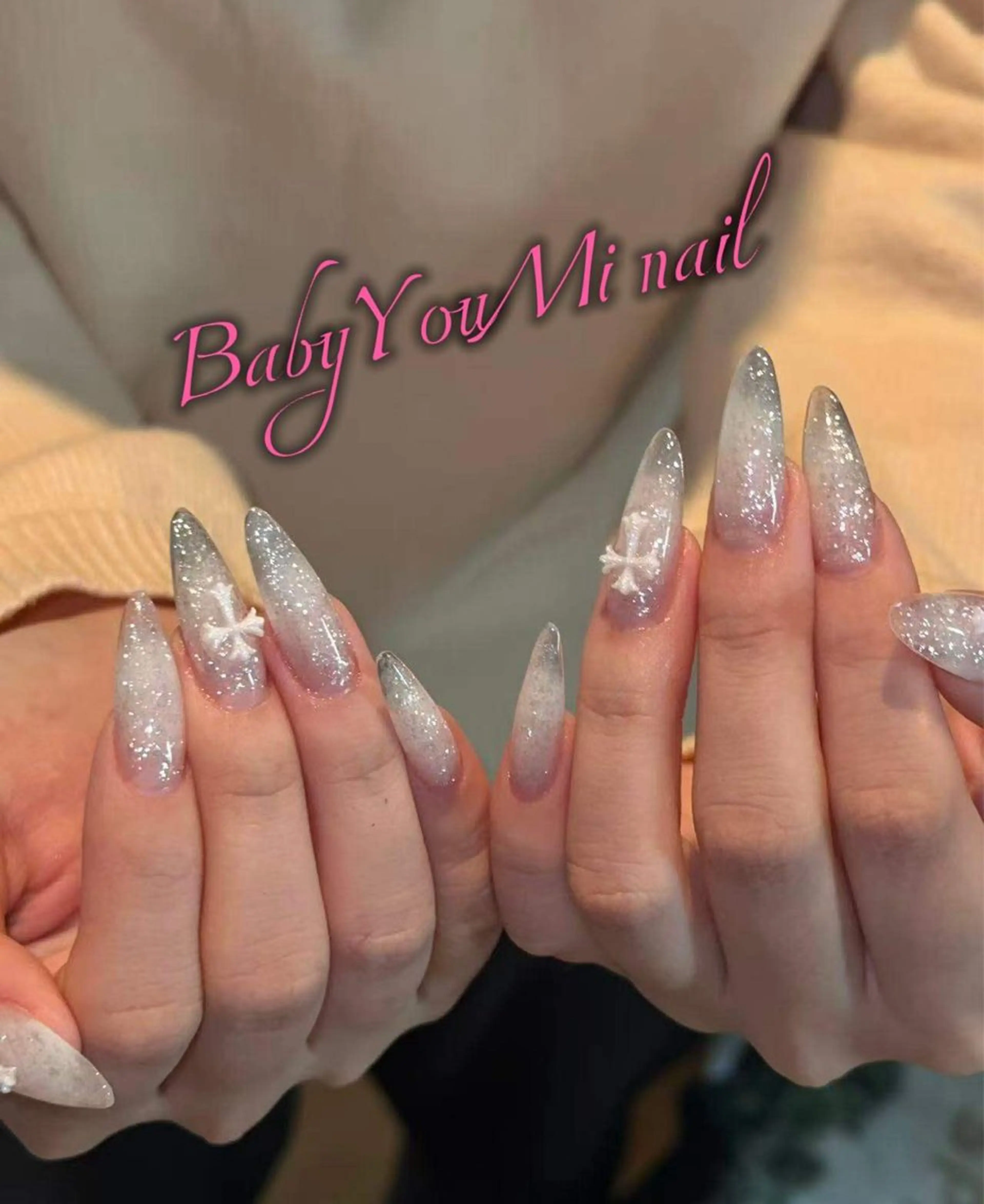ネイル オーロラネイル 成人式 フットネイル フレンチネイル ジェルネイル ハンドネイル BabyYouMi nailのネイルデザイン