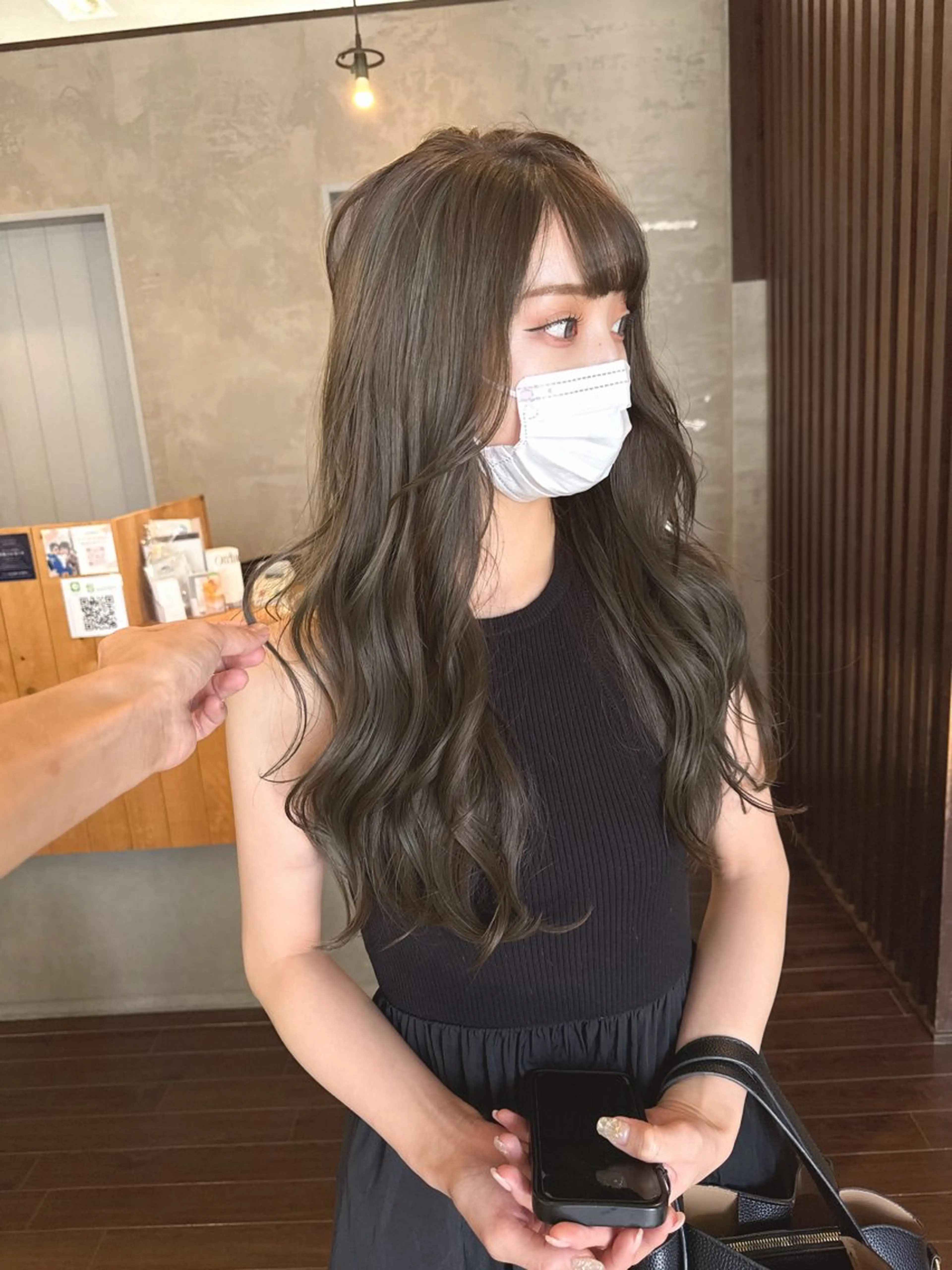 ロング カラー グレージュ オリーブグレージュ オリーブグレー カット ヘアカラー 具志 正太のヘアスタイル