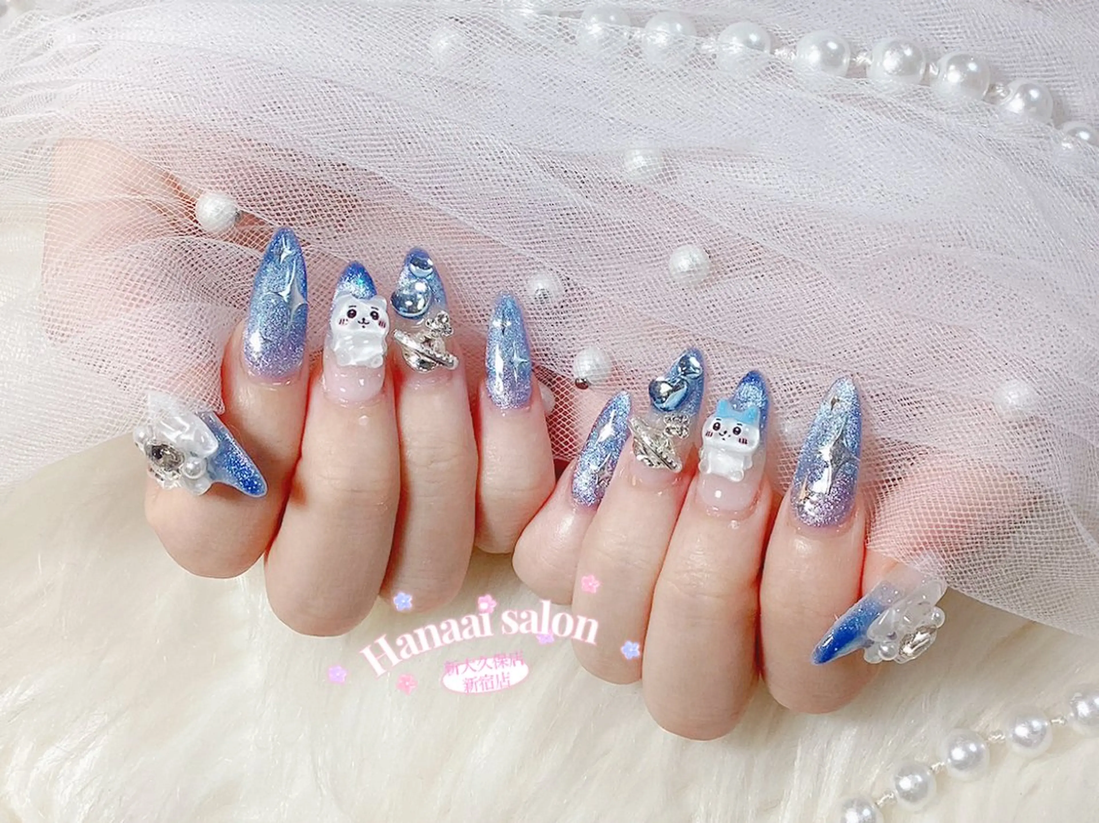 セミロング ハンドネイル Hanaai Salon新宿店のネイルデザイン