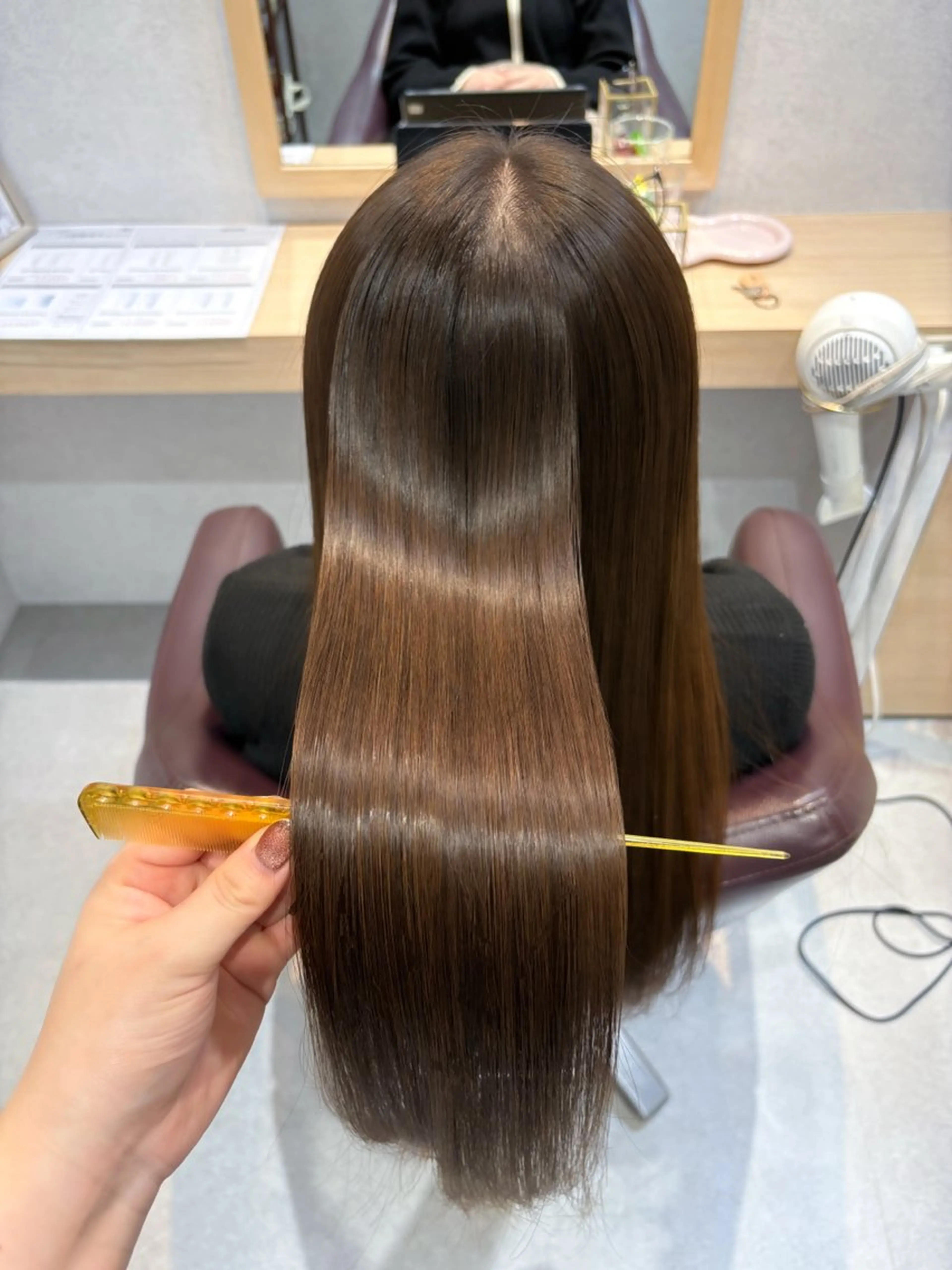 ロング カット 縮毛矯正 透明感/チョコカラー 💍TAMA💍のヘアスタイル