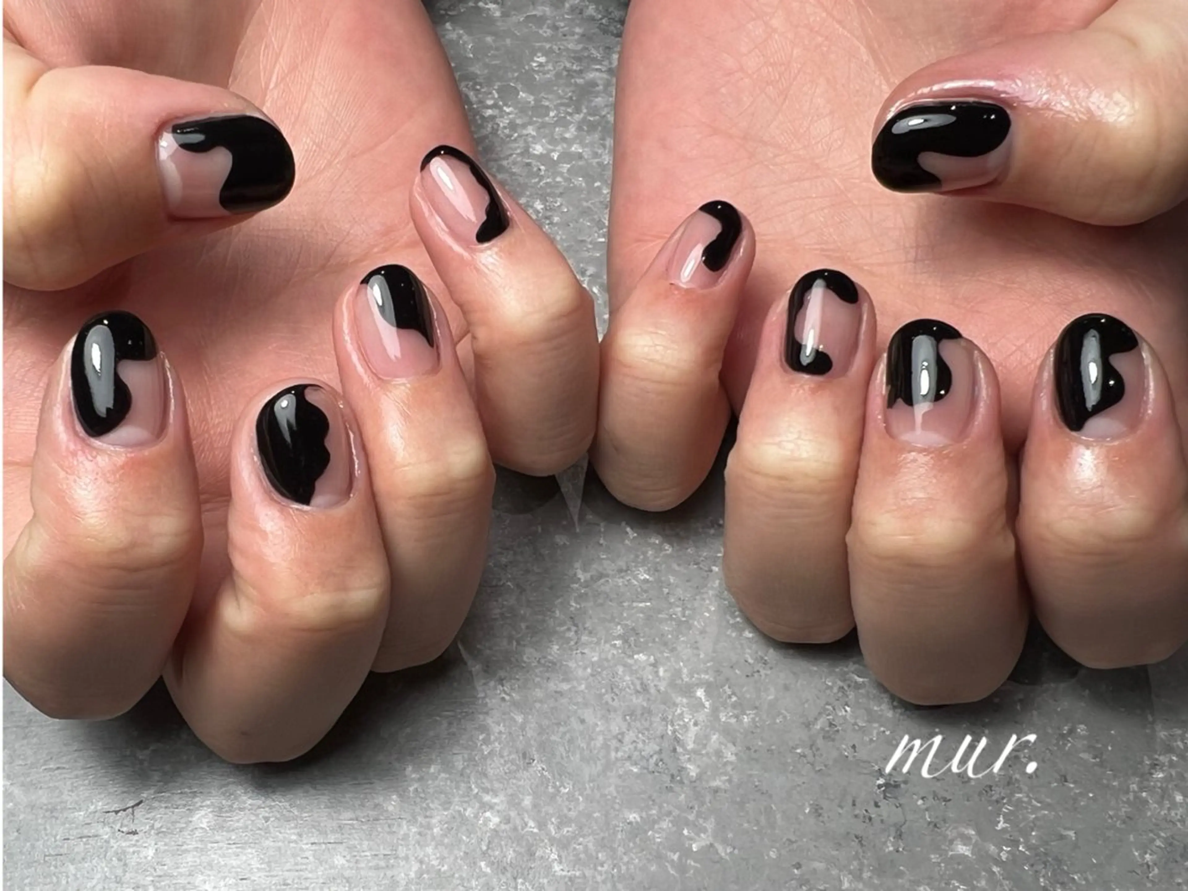 ネイル クリアネイル ジェルネイル 韓国ネイル ショートネイル ワンホンネイル nailsalon mur.のネイルデザイン