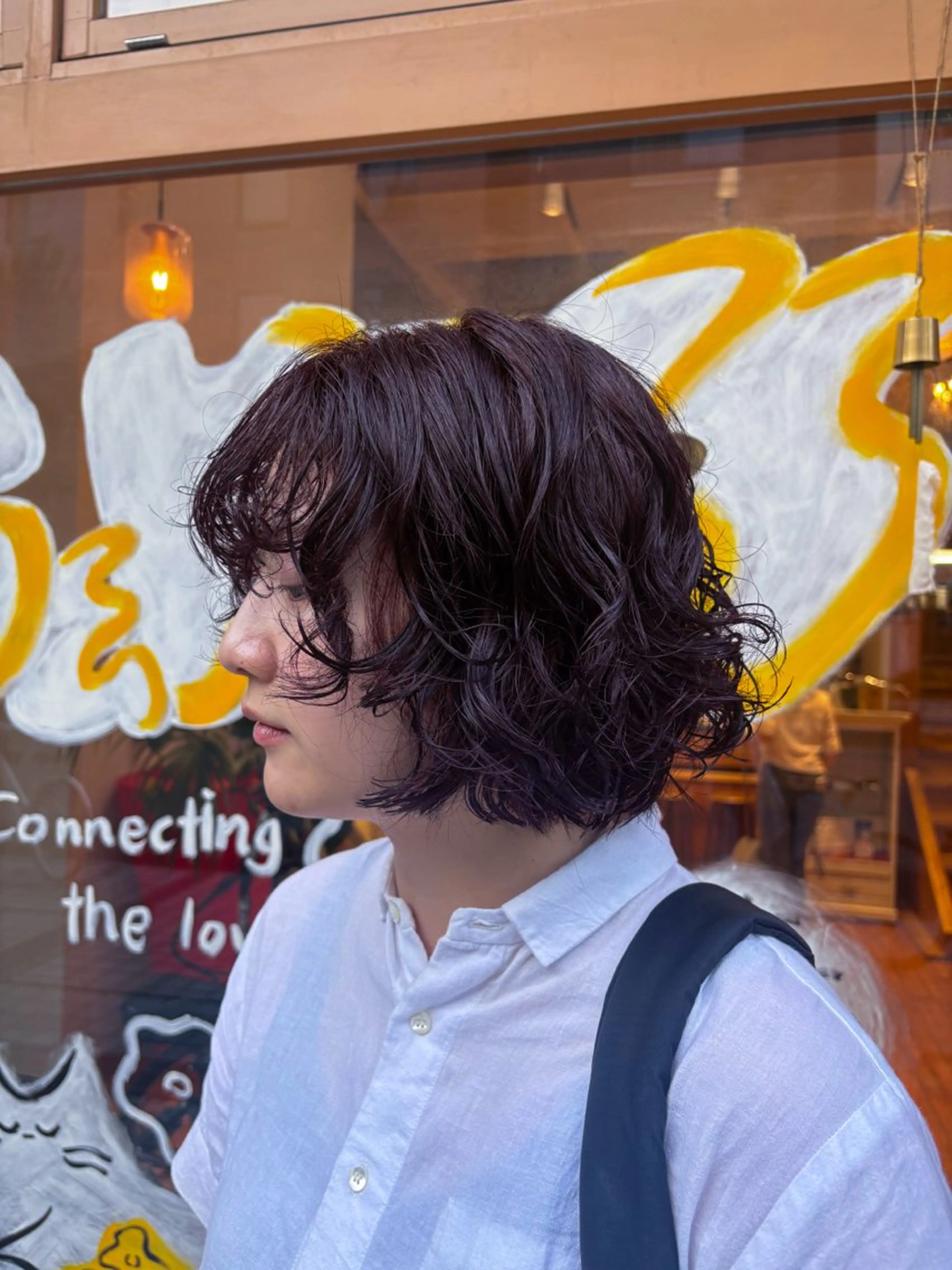 カラー ブリーチ ブラウンカラー ブリーチなしカラー テラコッタ 淀 小南津のヘアスタイル