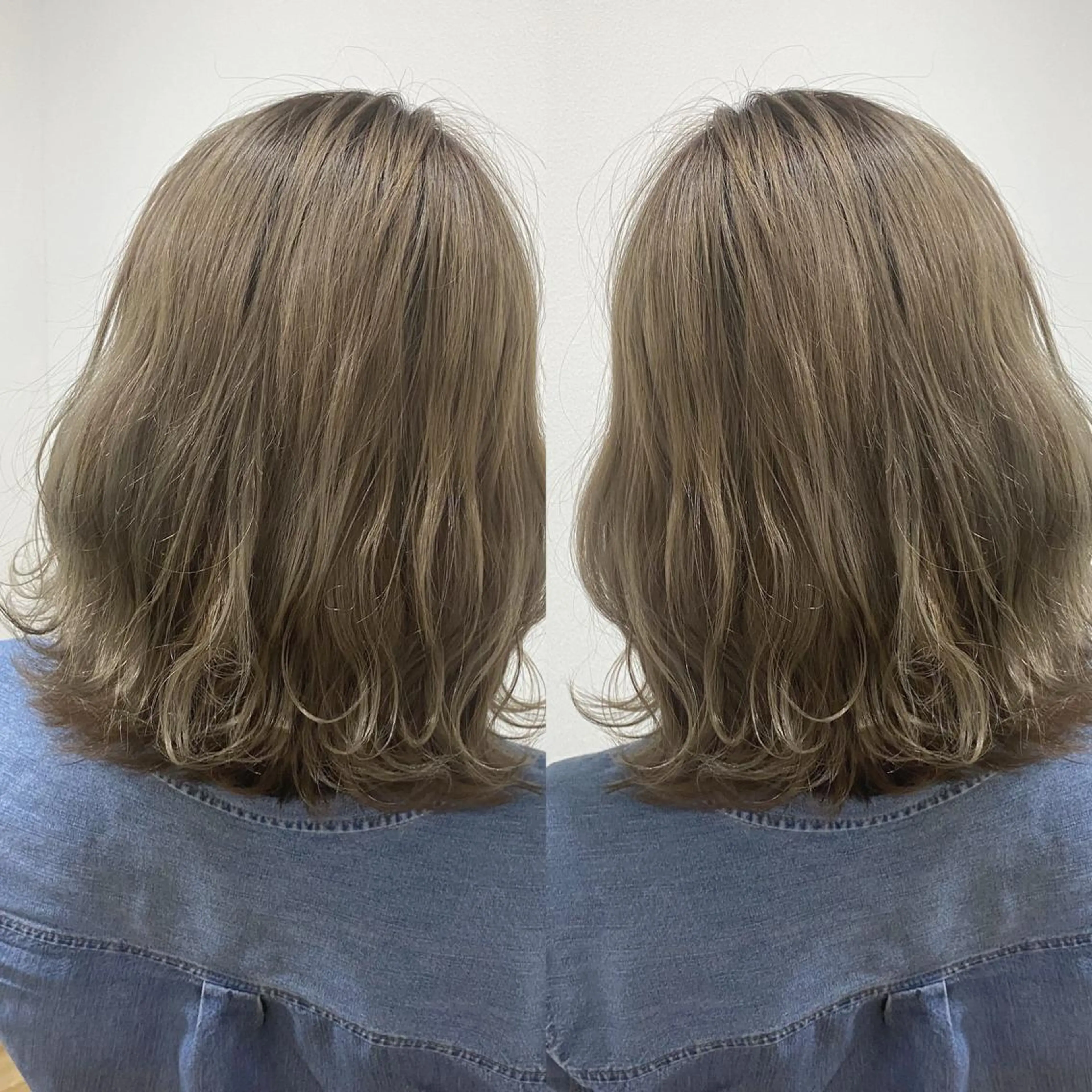 ミディアム カット ヘアカラー トリートメント ブリーチ特化 梅田本多翔のヘアスタイル