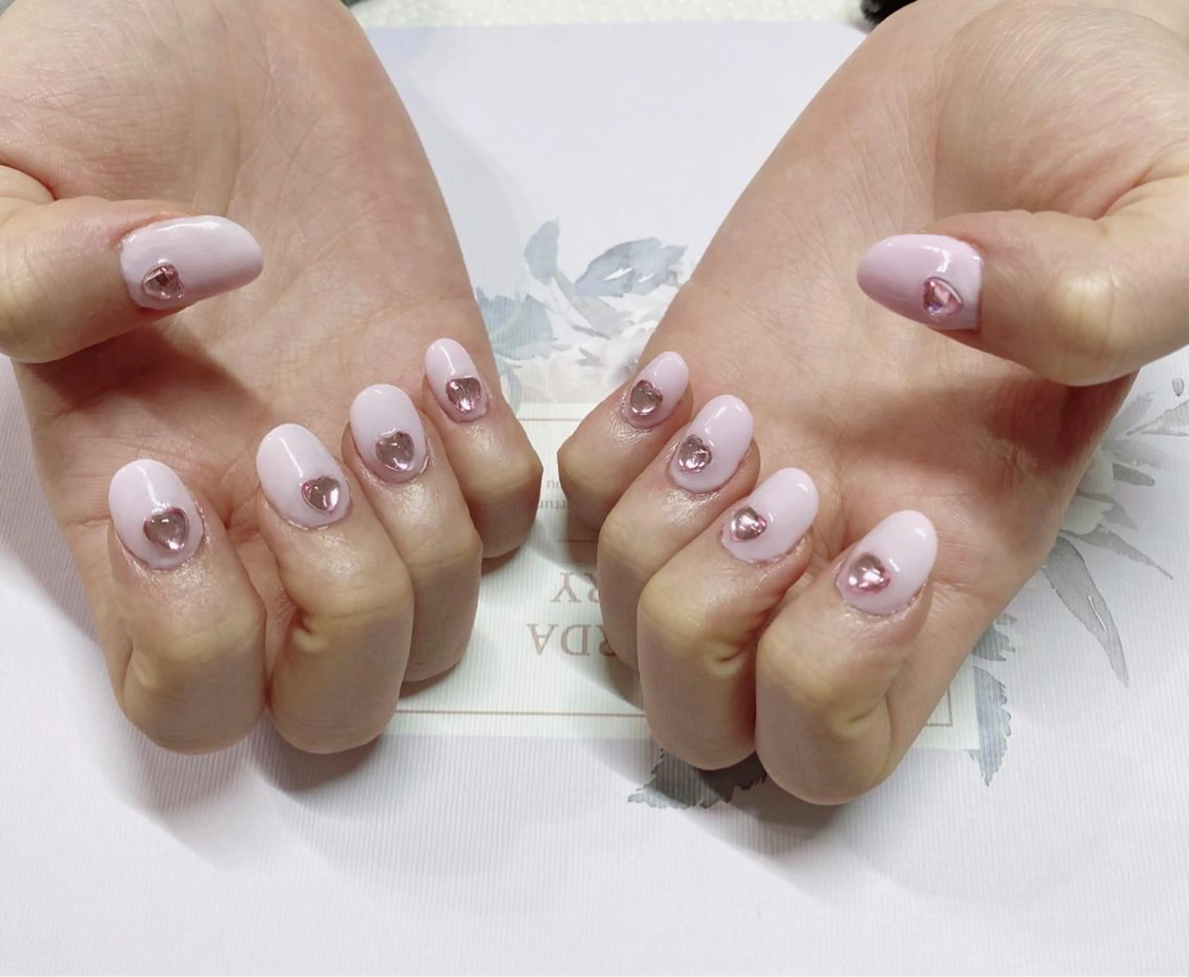 ネイル ジェルネイル ハート ワンカラーネイル スカルプネイル ストーンネイル AlohaKapi Kazueのネイルデザイン