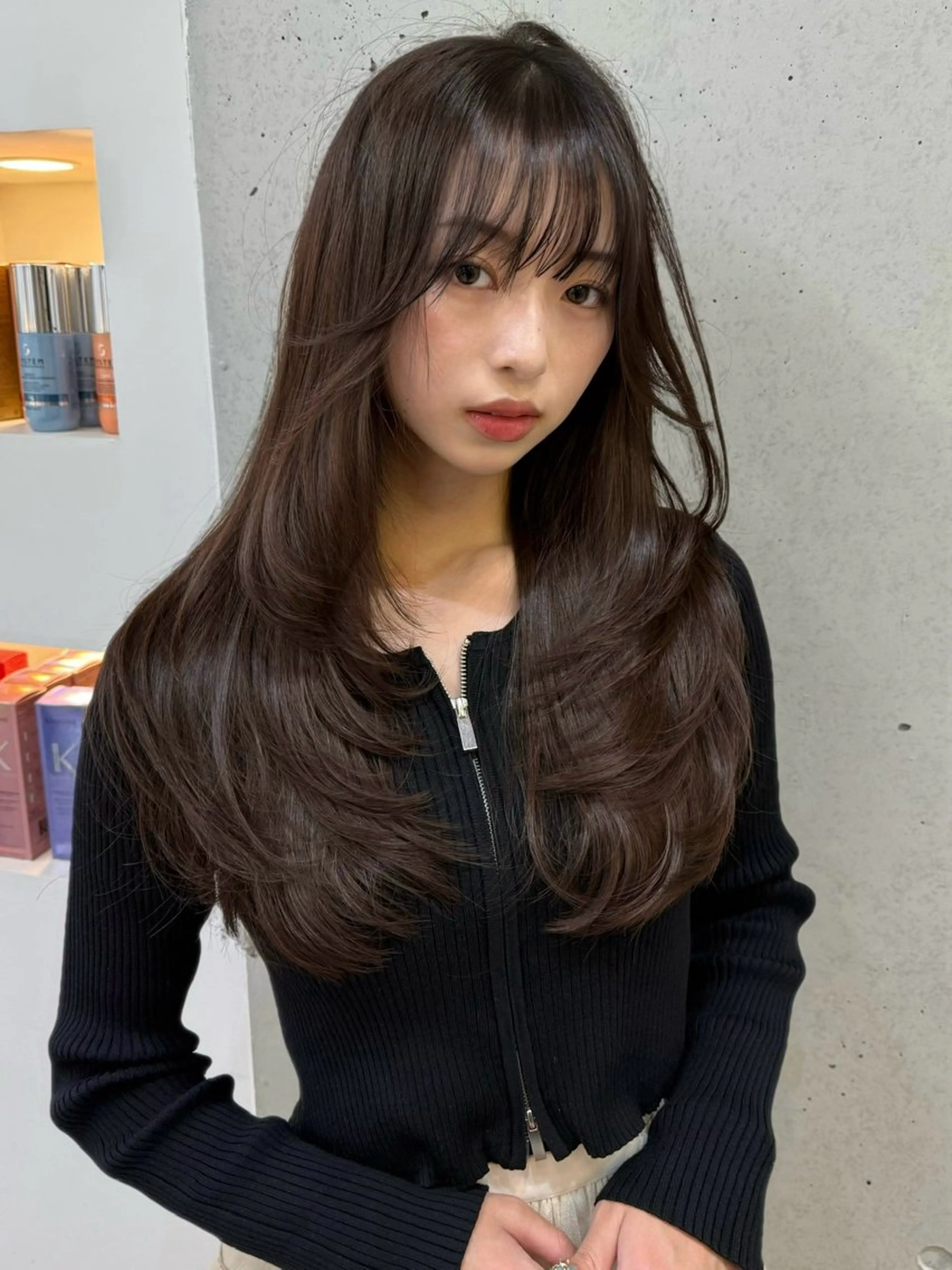 ロング カット ヘアカラー トリートメント 韓国ヘア/ワンホン ちひろのヘアスタイル