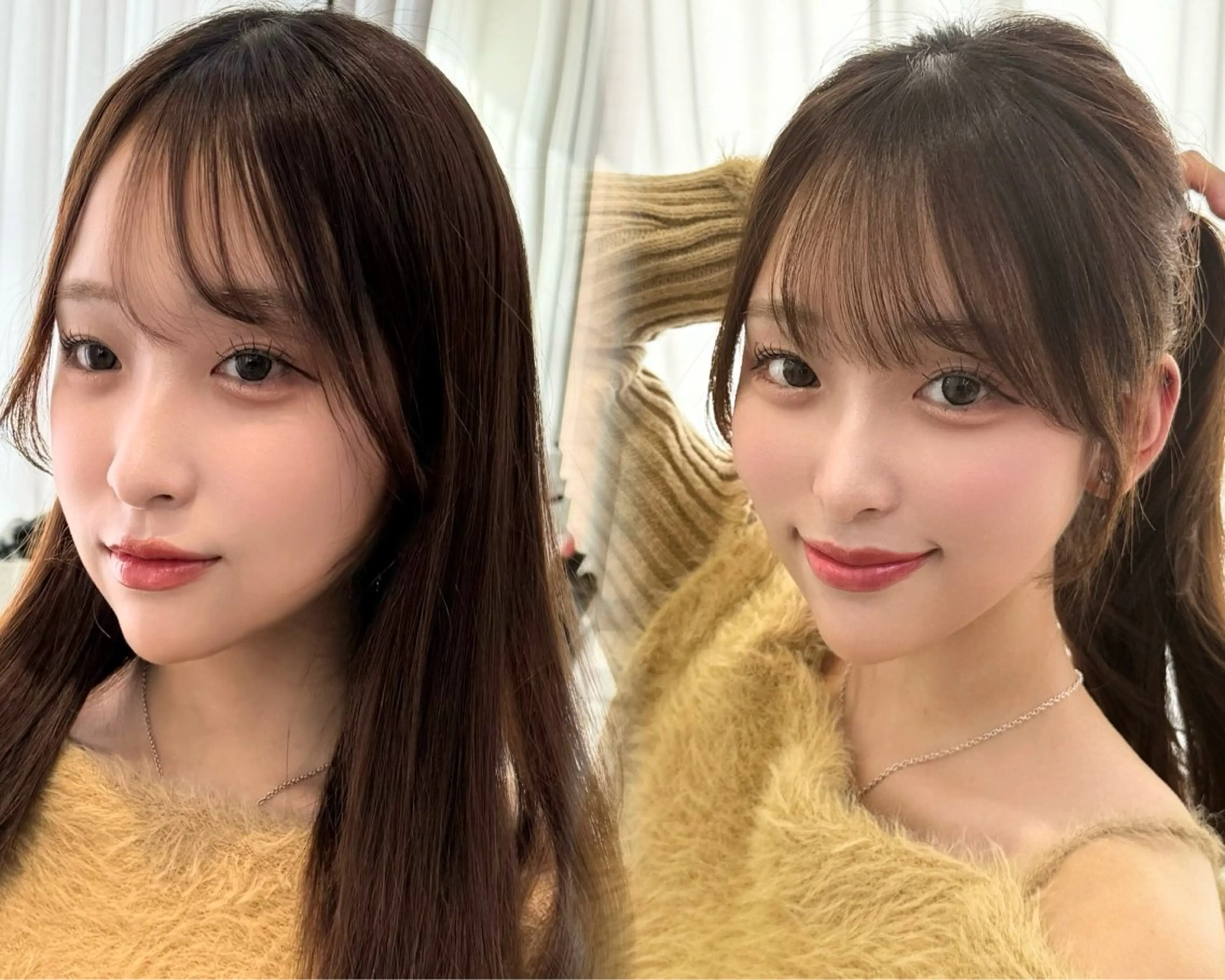 ロング カット 中顔面短縮 顔まわり新田大翔のヘアスタイル