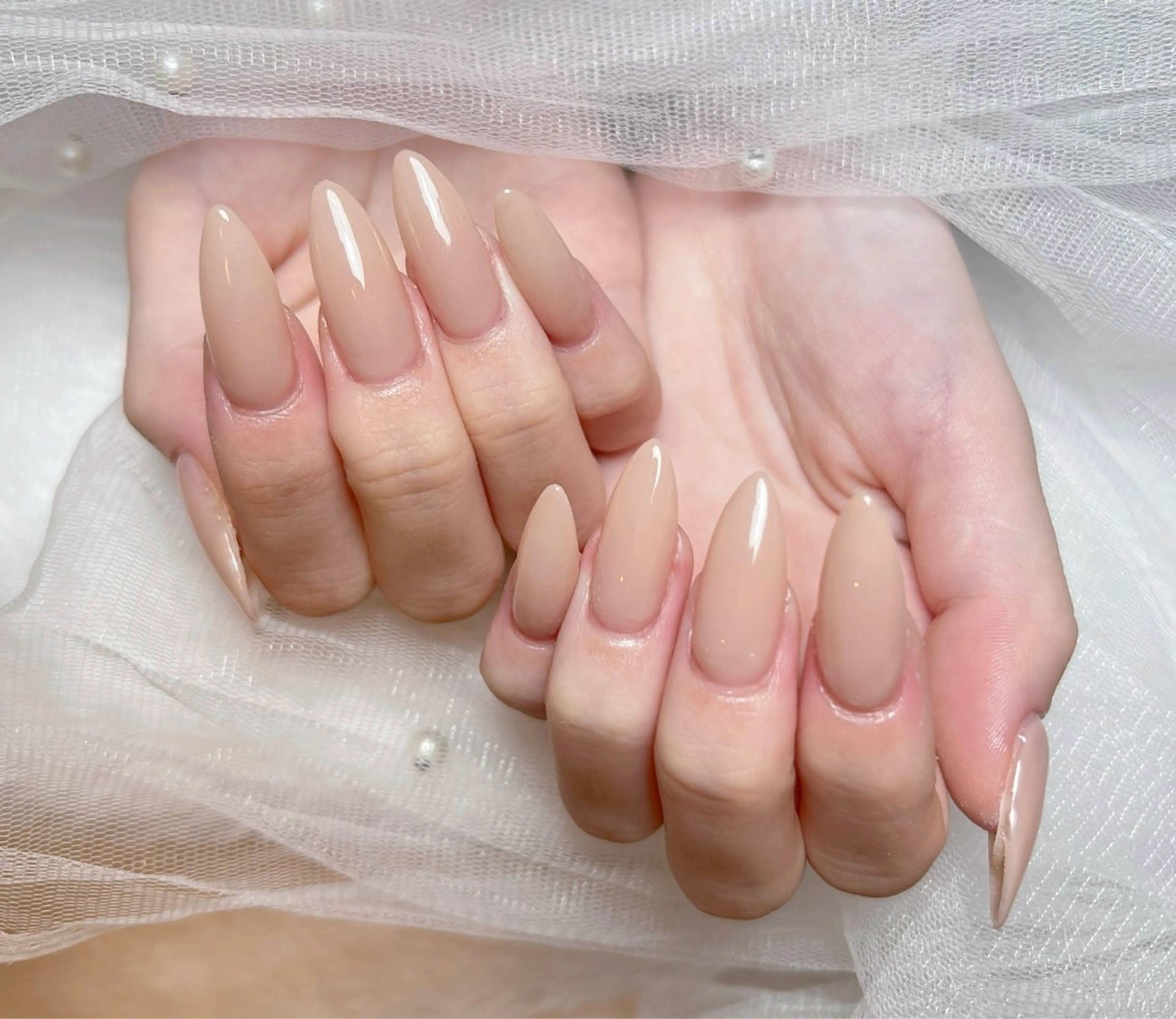 ネイル アートネイル オーロラネイル チークネイル 長さ出し フットネイル Miya _nailのネイルデザイン