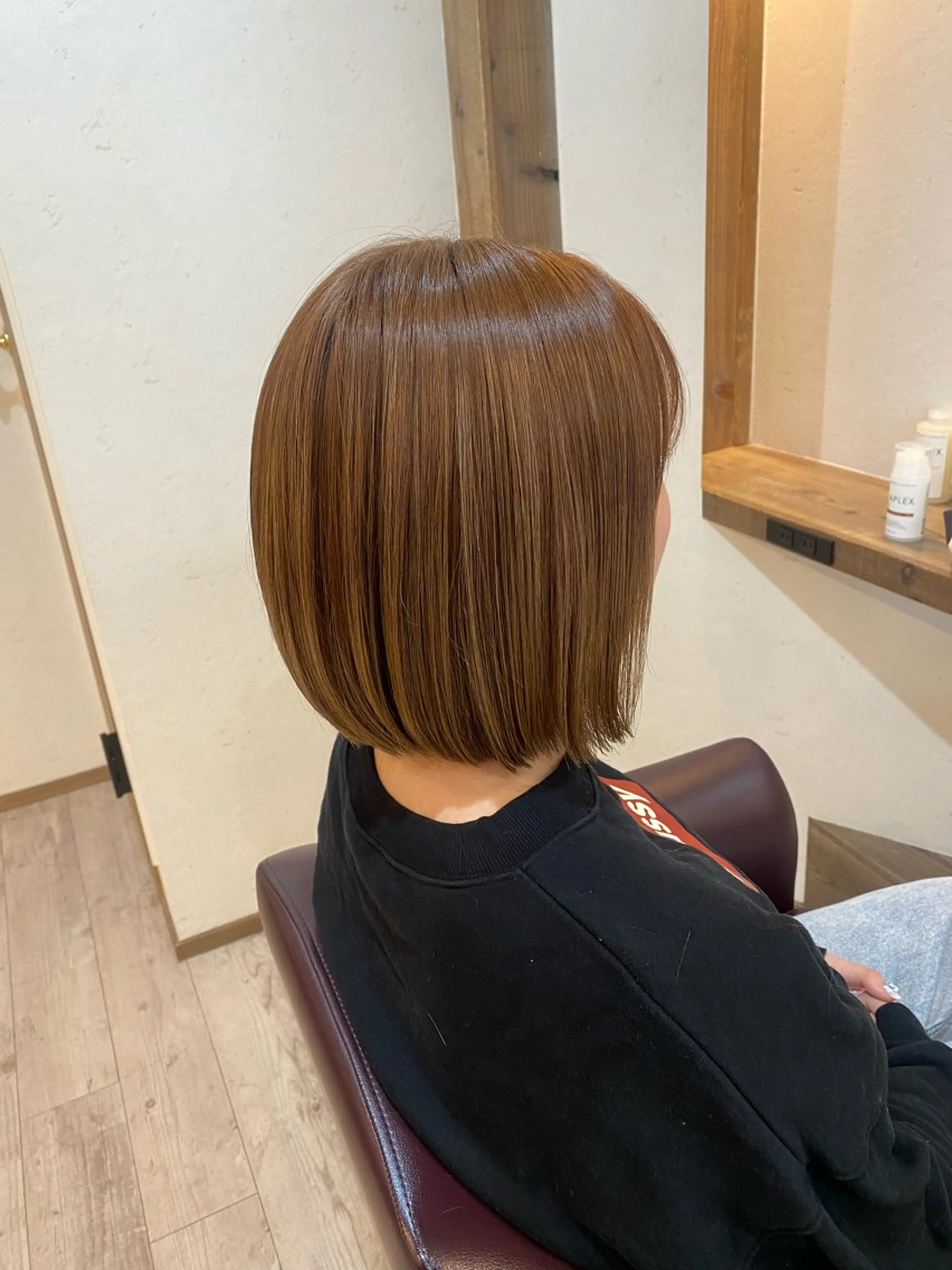 ミディアム カラー 切りっぱなしボブ ボブ カット ヘアカラー トリートメント 🍑 モモカ🍑のヘアスタイル