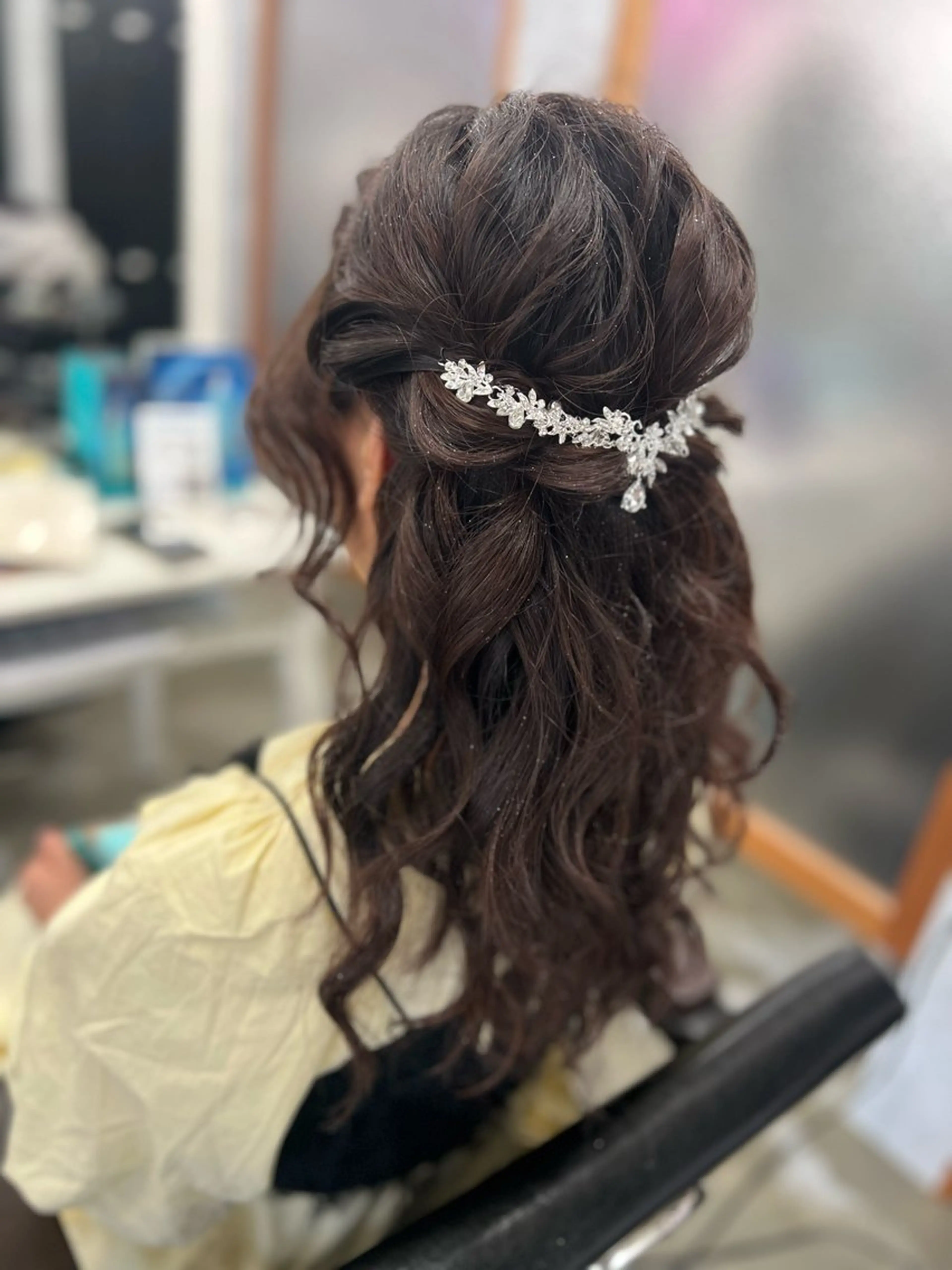 セミロング ヘアアレンジ 結婚式・ブライダル ヘアセット Style Tのヘアスタイル