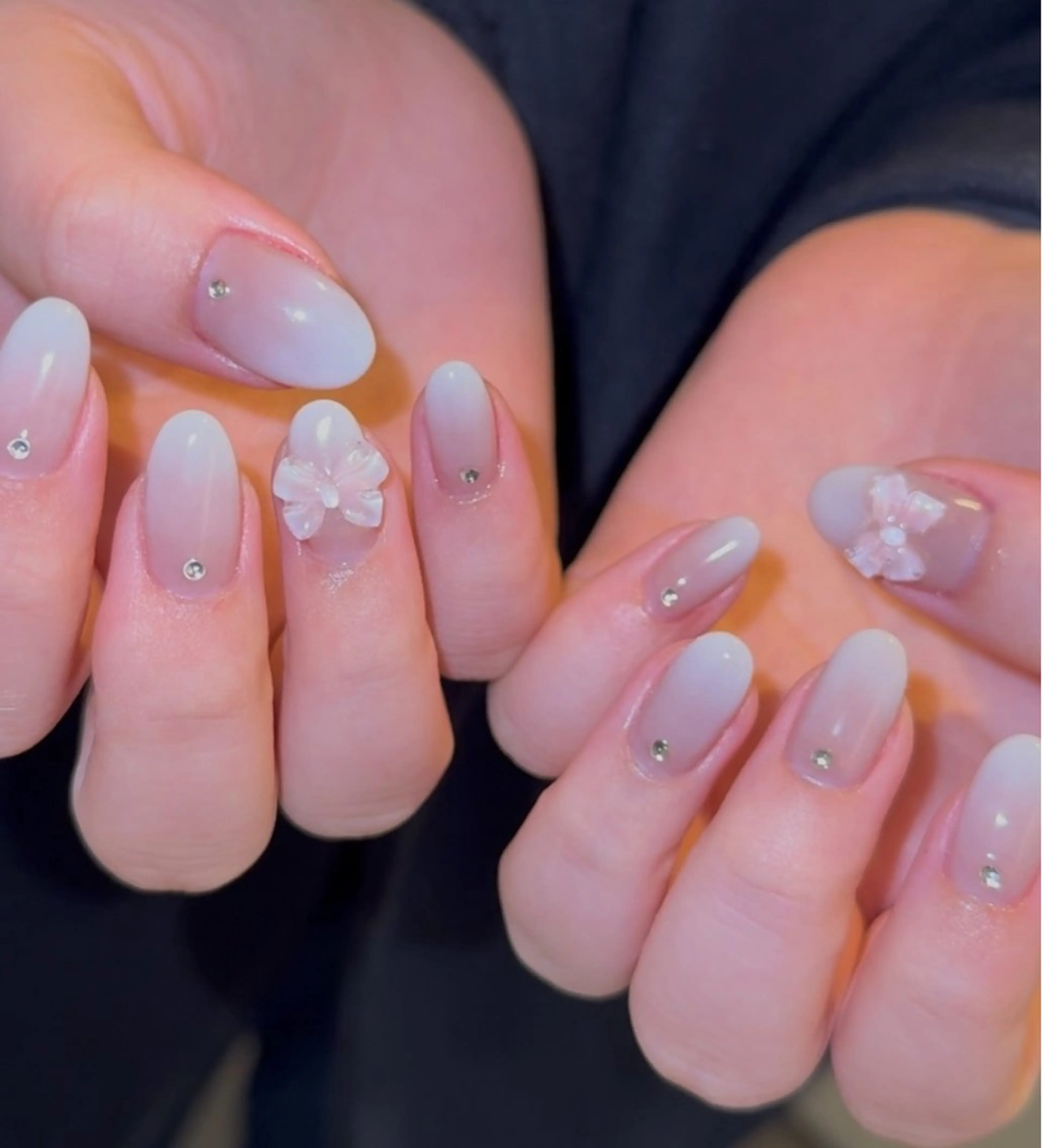 ネイル ピンク リボン 春ネイル ストーンネイル Elle. HINATAのネイルデザイン