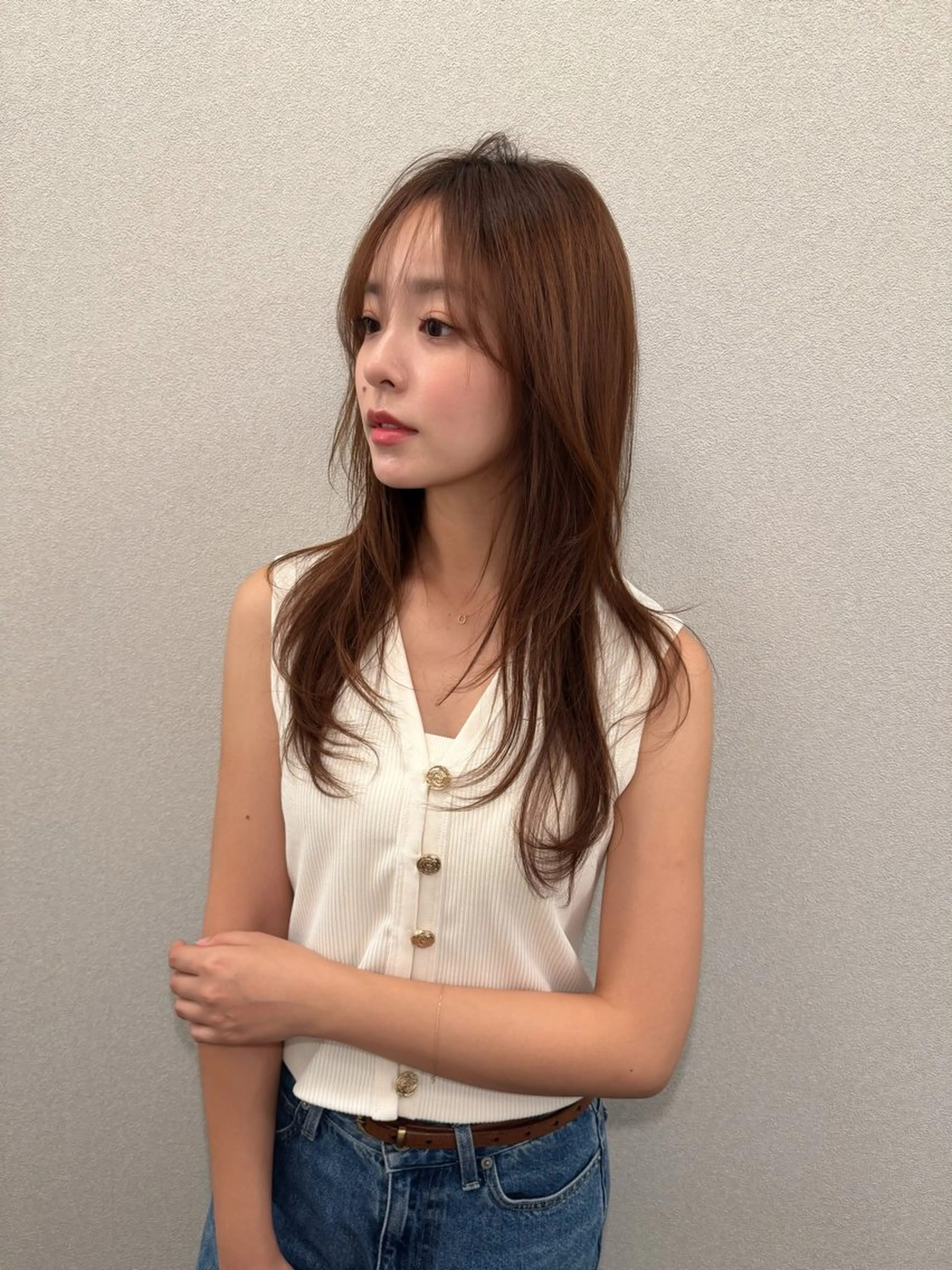 セミロング カット ヘアカラー トリートメント AMATELAS zero所属・レイヤー×髪質改善 ×透明感/杉田 圭のヘアスタイル