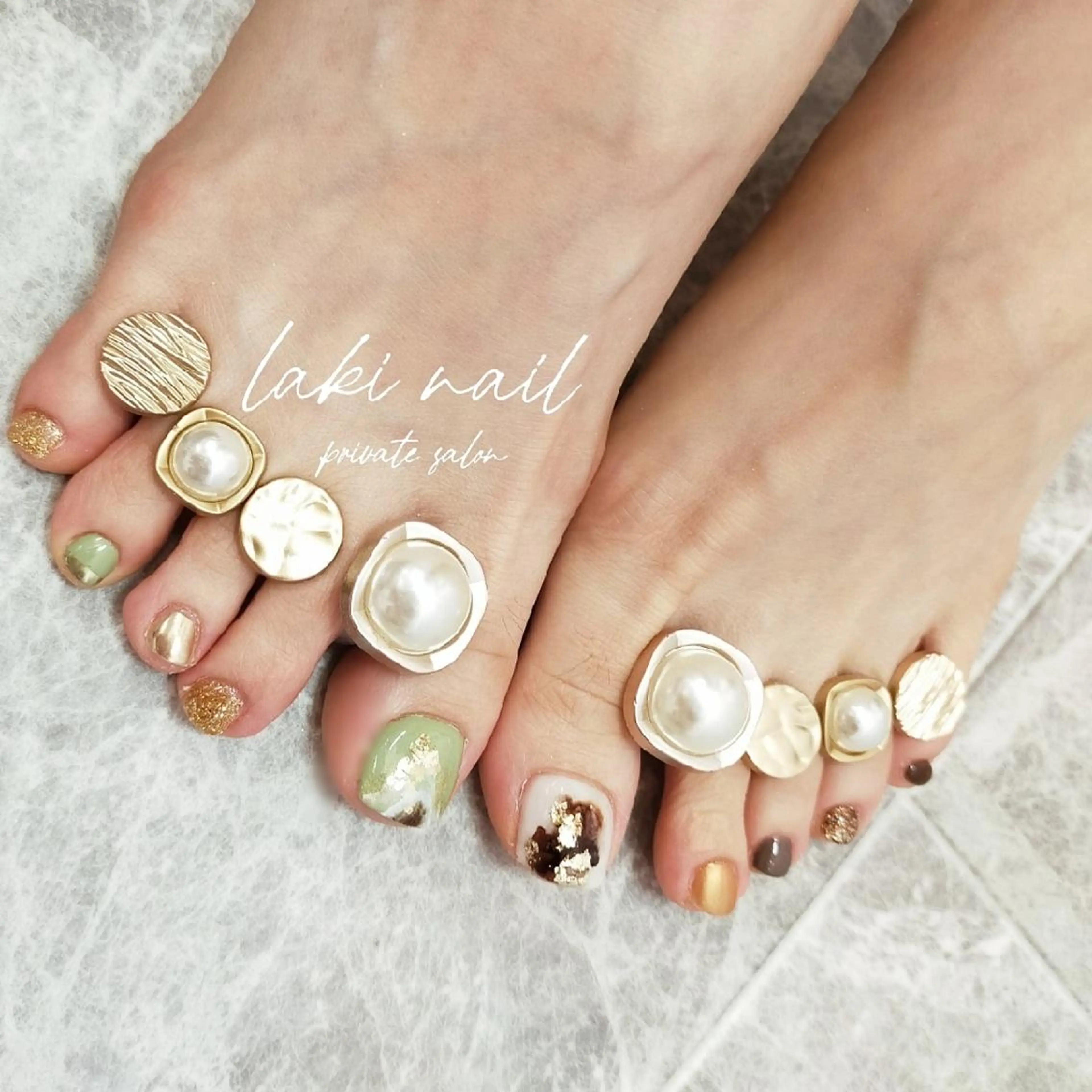 ネイル アートネイル フットネイル ピスタチオネイル フットネイル by lakiのネイルデザイン