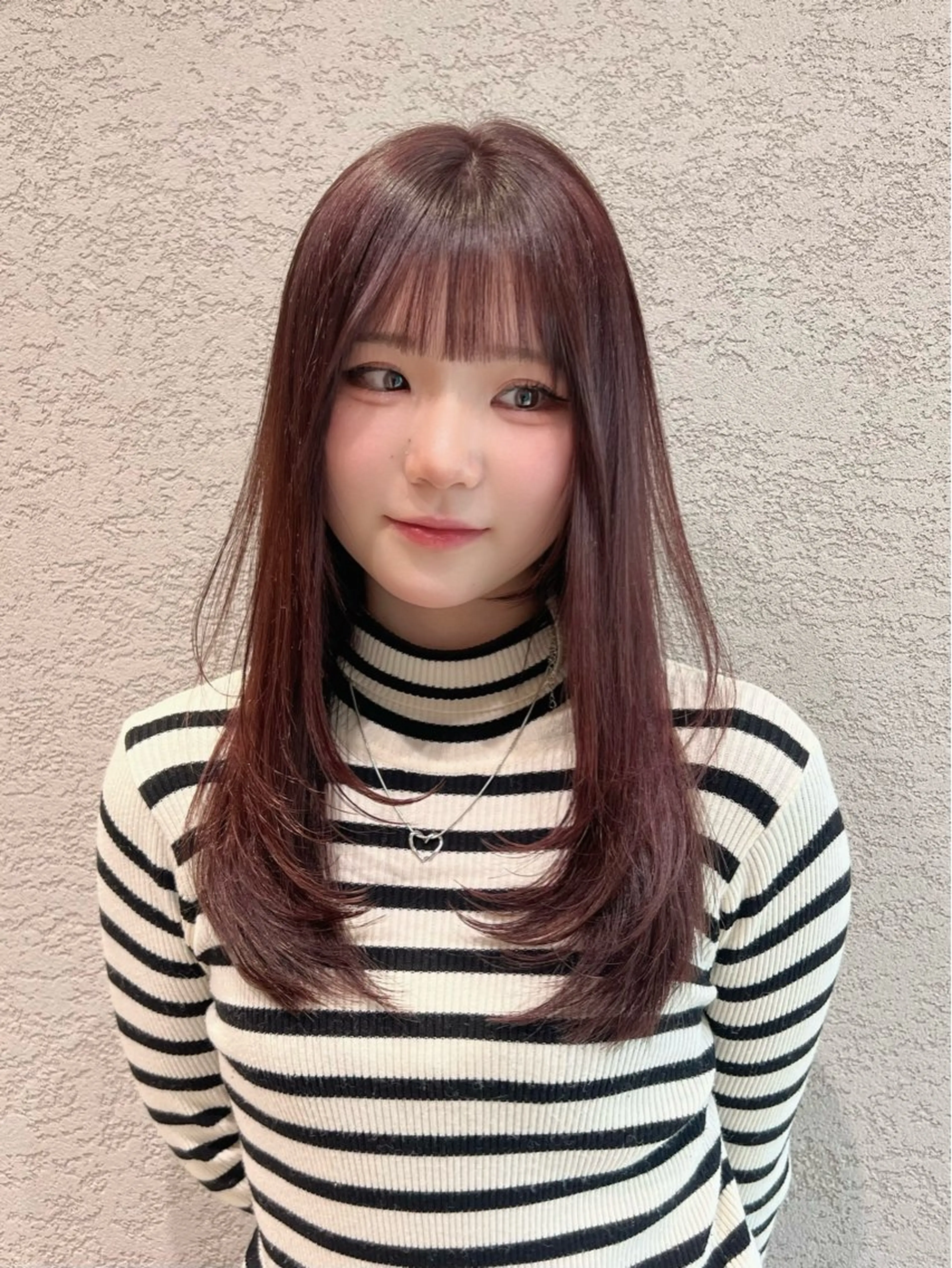 ロング カラー カット 縮毛矯正 興津/韓国レイヤー ダブルカラー美髪縮毛のヘアスタイル