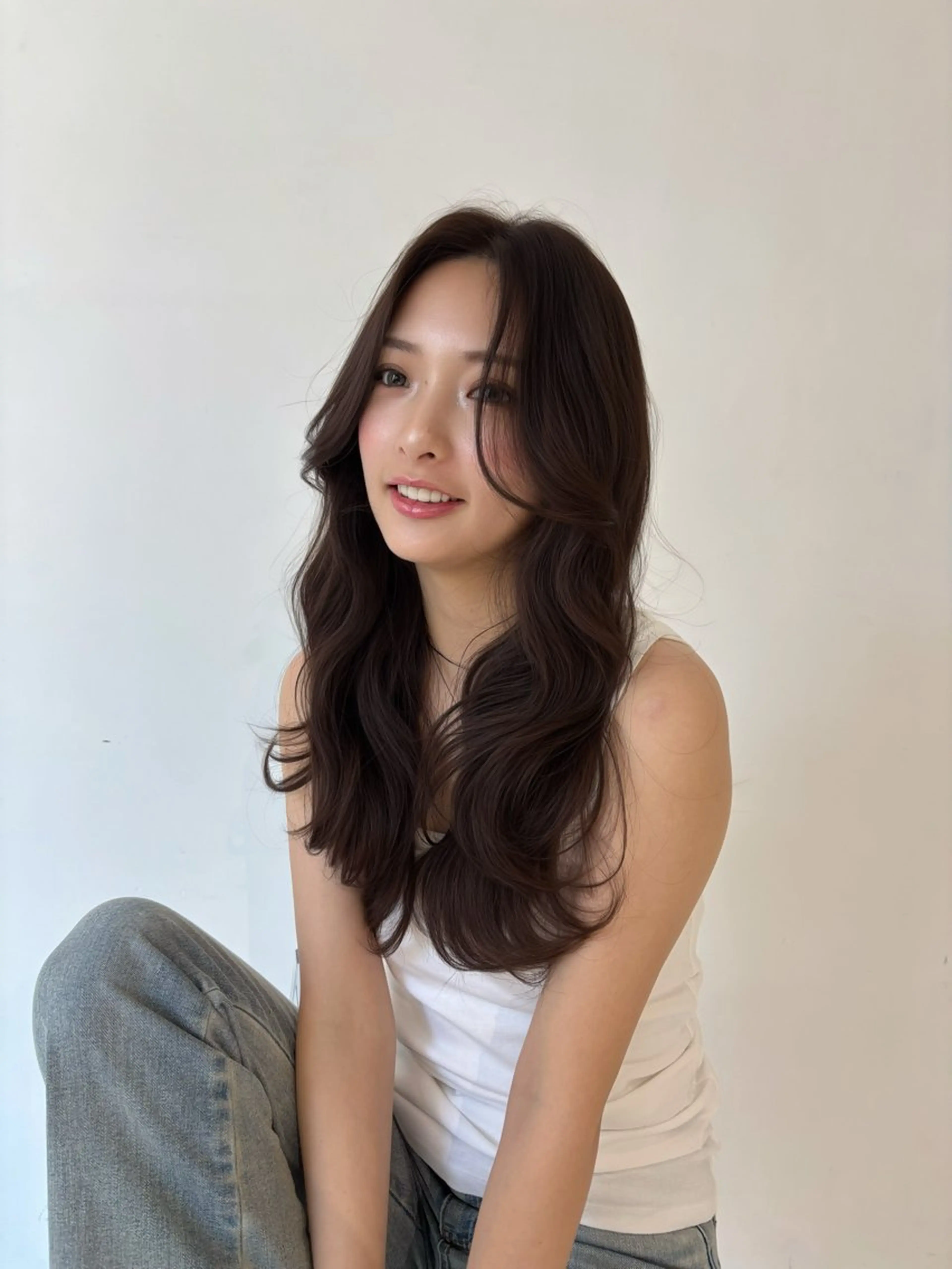 ロング カラー ヘアアレンジ カット ヘアカラー トリートメント 韓国風レイヤーカット 💎髪質改善"yuiのヘアスタイル