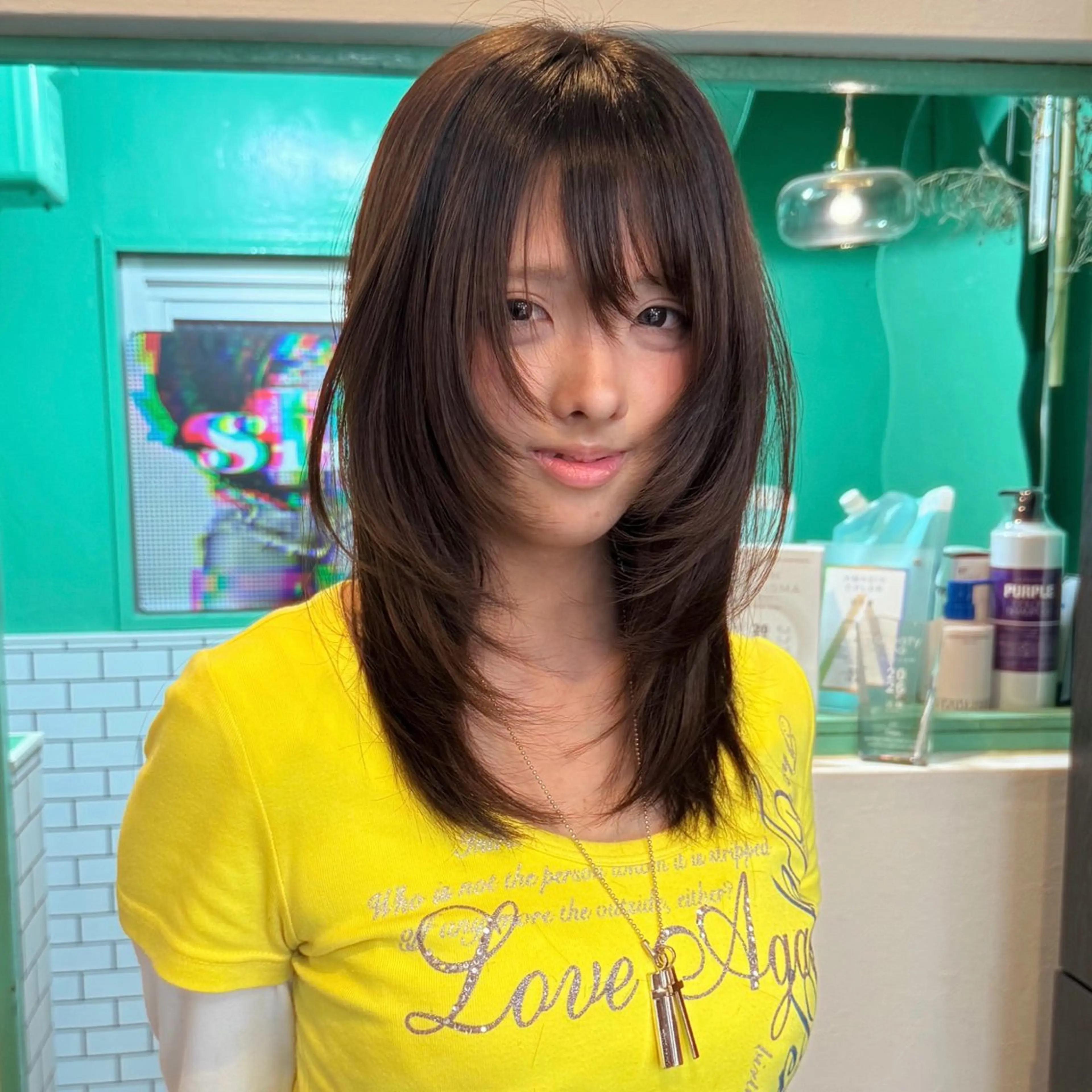 セミロング ハッシュカット カット ハッシュカット🎀 MIYU💖のヘアスタイル