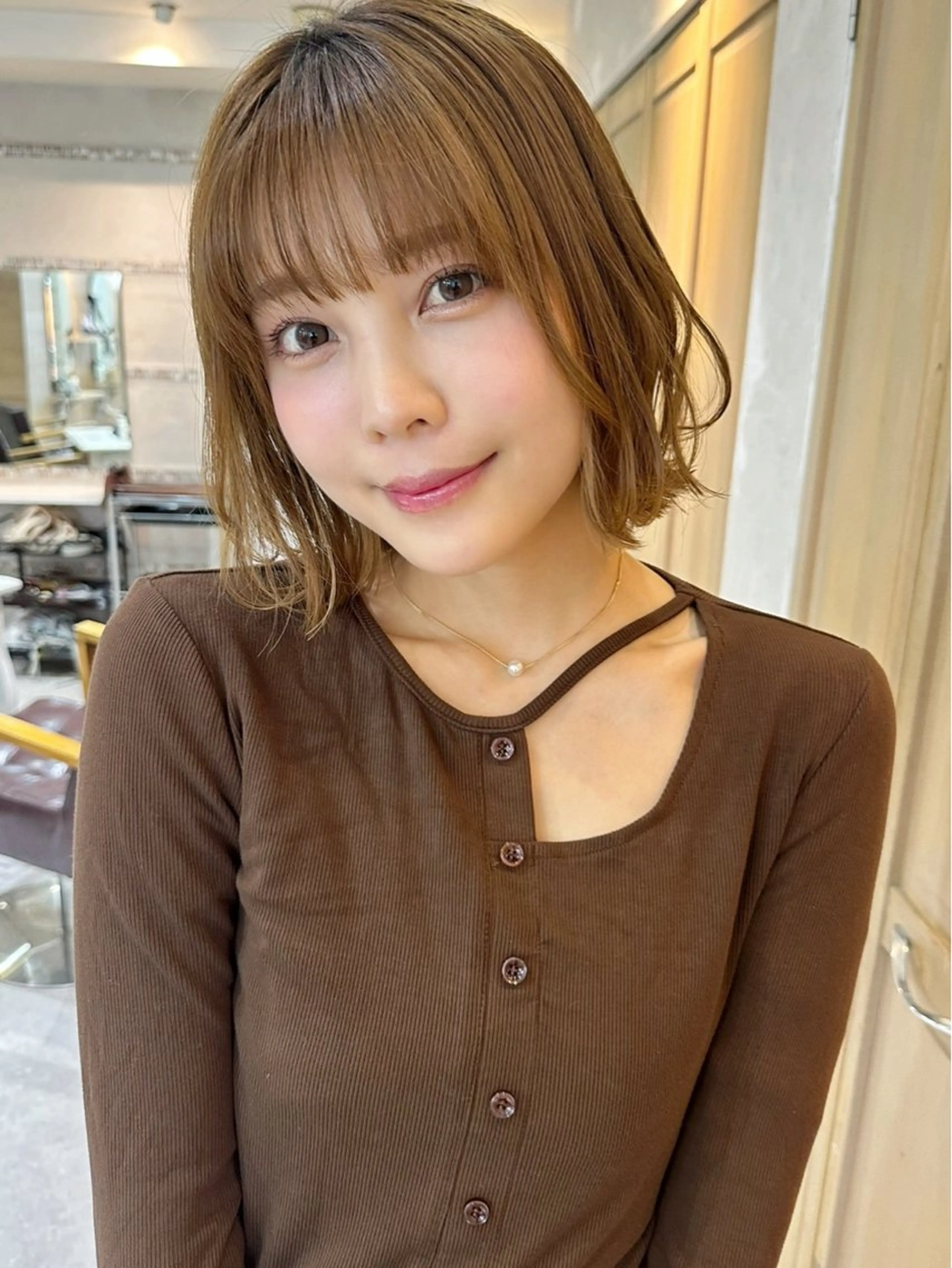 ミディアム ボブレイヤー ボブ レイヤーカット カット ヘアカラー トリートメント 似合わせヘア/ボブ/ ミディアム/Takaのヘアスタイル