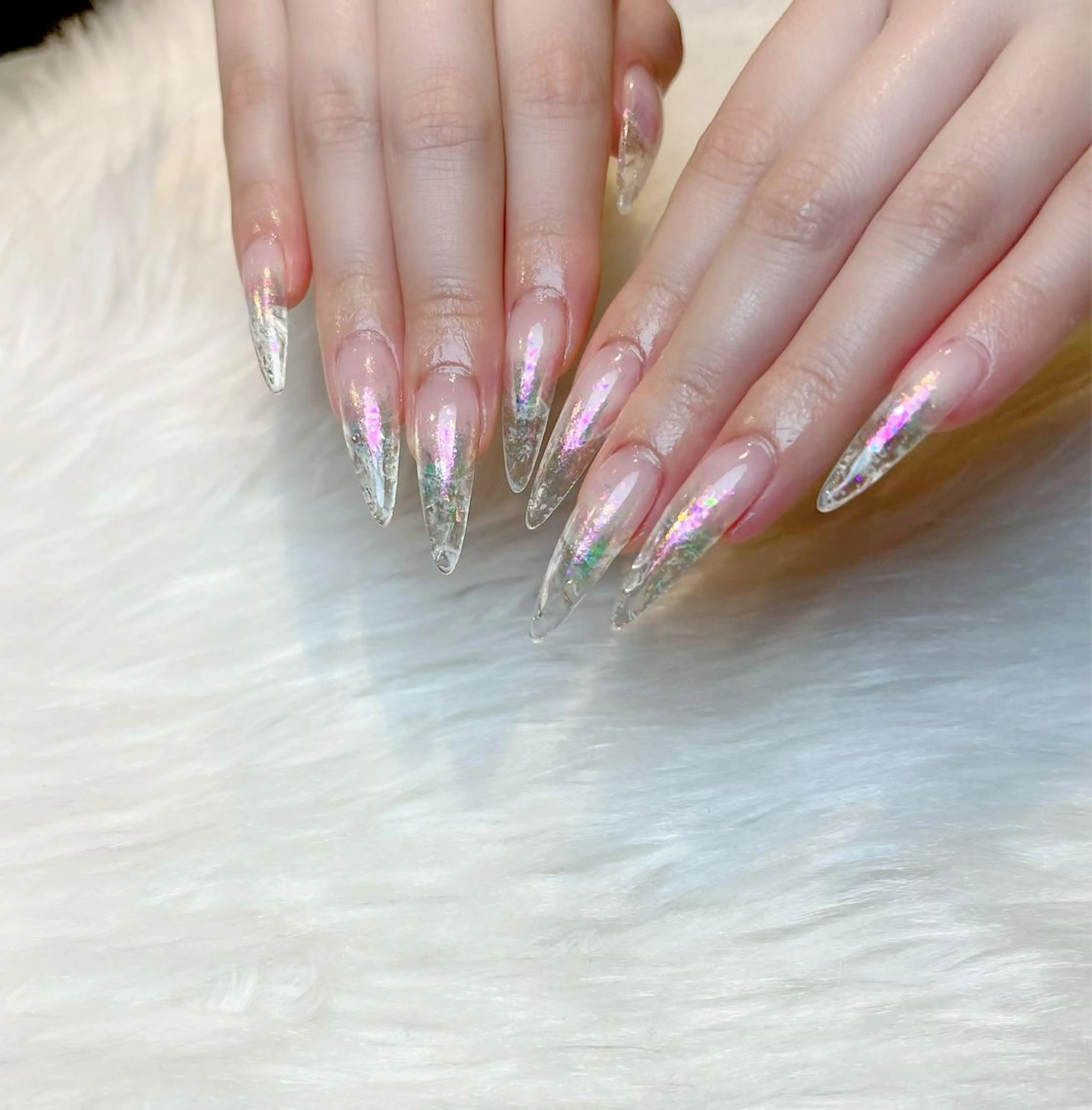 ネイル オーロラネイル クリアネイル Lino+ ネイル&よもぎ蒸しのネイルデザイン