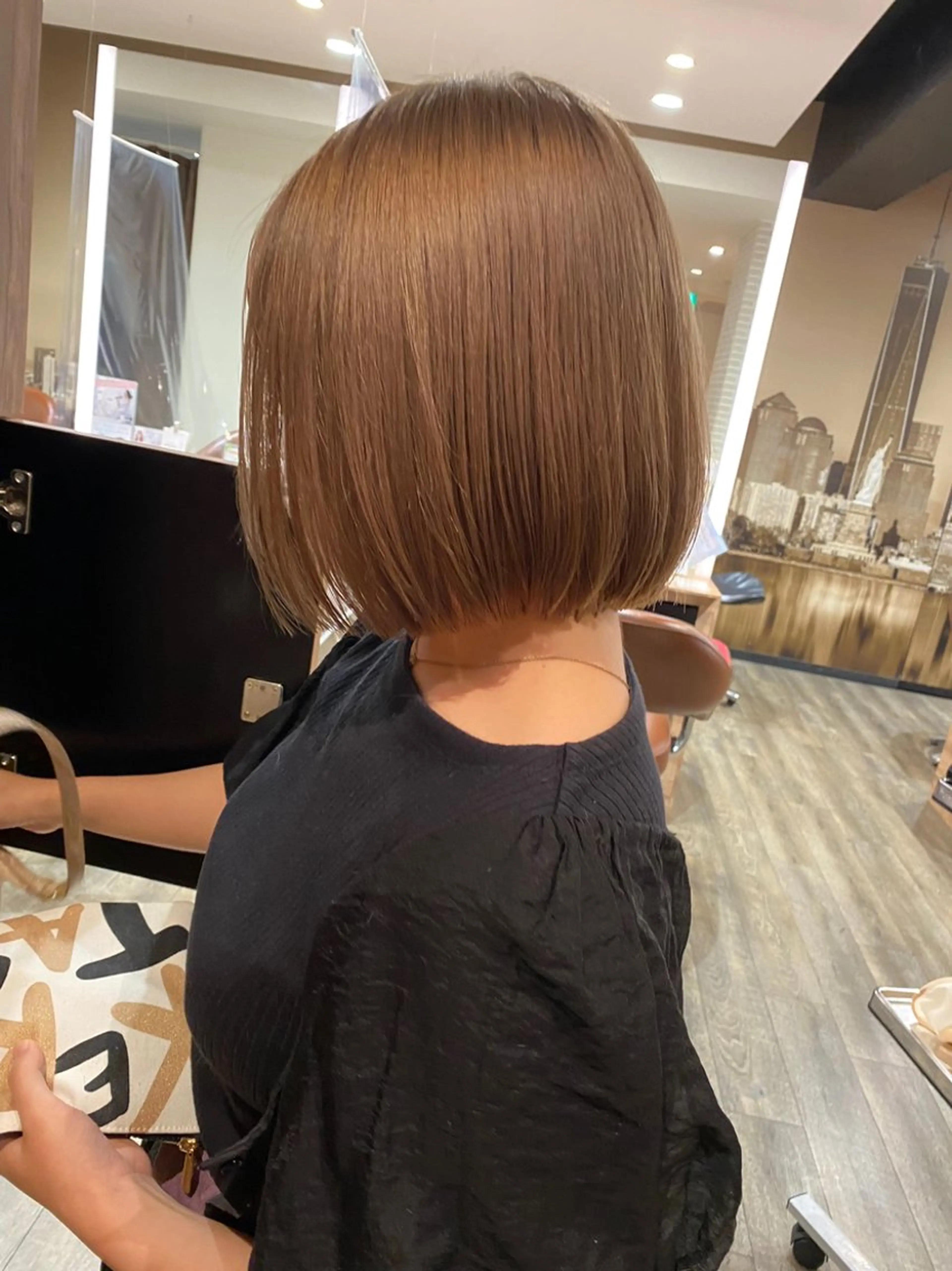 ミディアム カット ヘアカラー トリートメント ナチュラル/艶髪 /牧野 佑菜のヘアスタイル