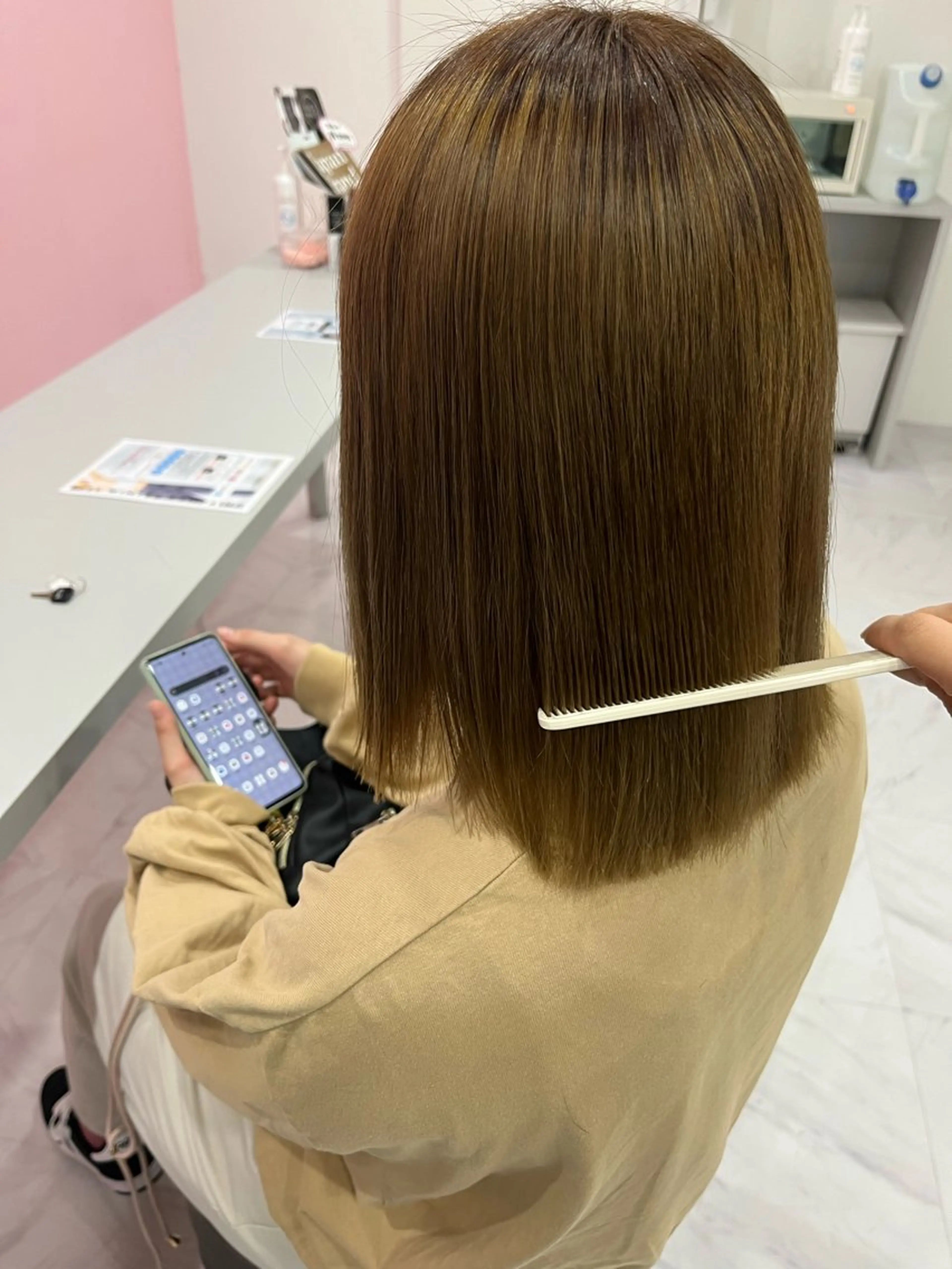 ミディアム カット ヘアカラー トリートメント 小谷野 真優のヘアスタイル