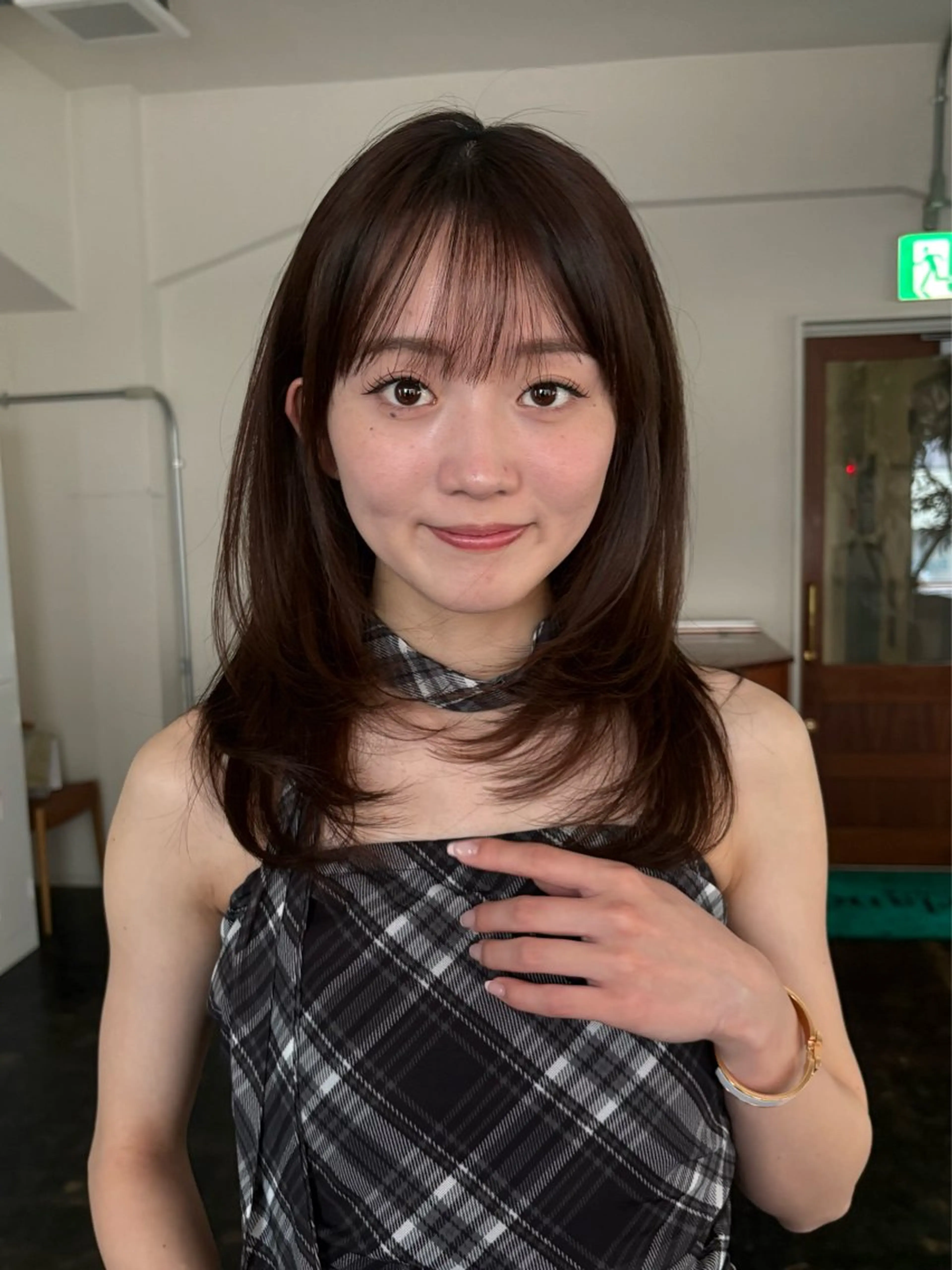 ミディアム カット ヘアカラー トリートメント 透明感カラー/顔周り カット/ののか💞のヘアスタイル