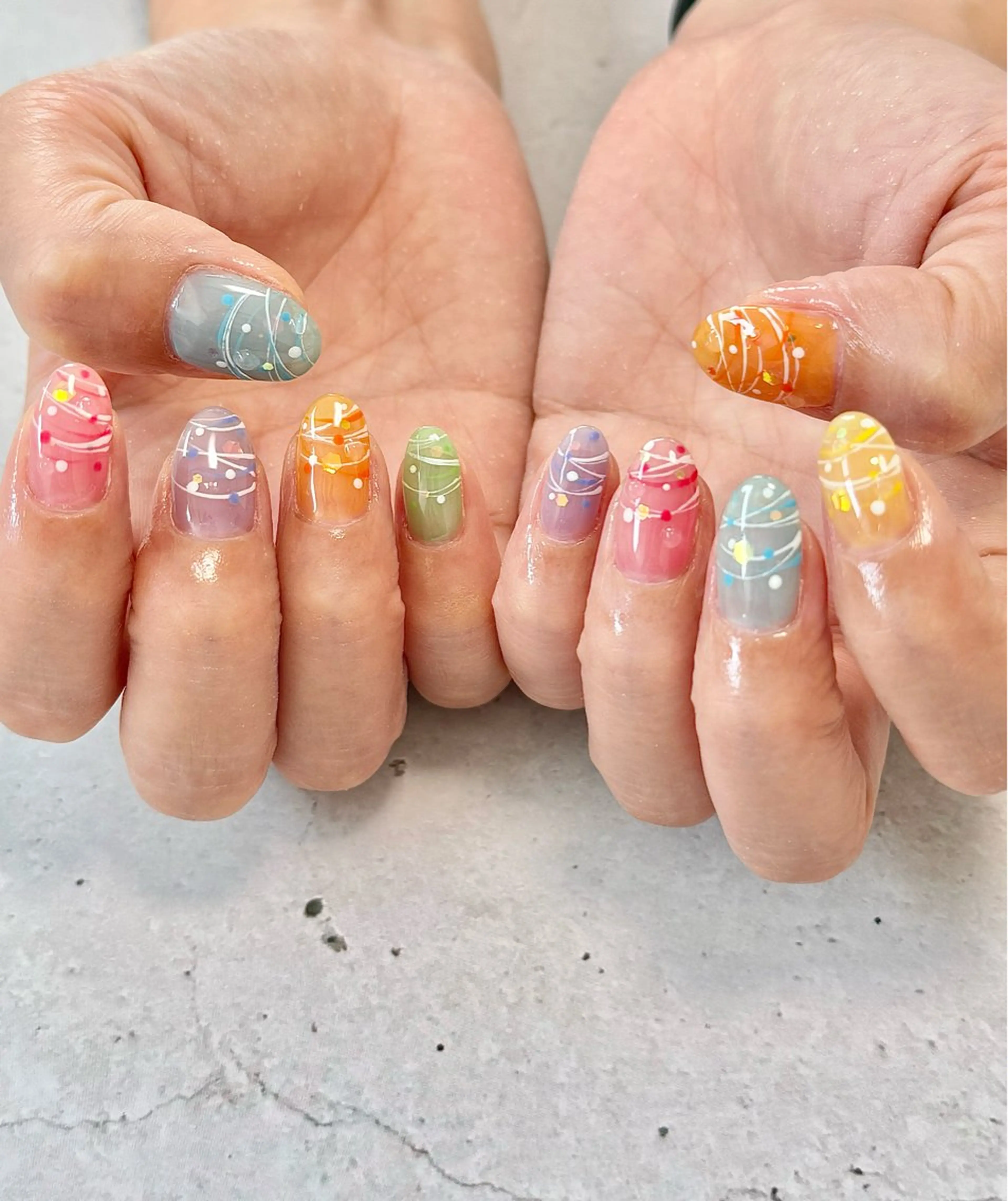 ネイル ジェルネイル ヨーヨーネイル ハンドネイル nailroom amyのネイルデザイン