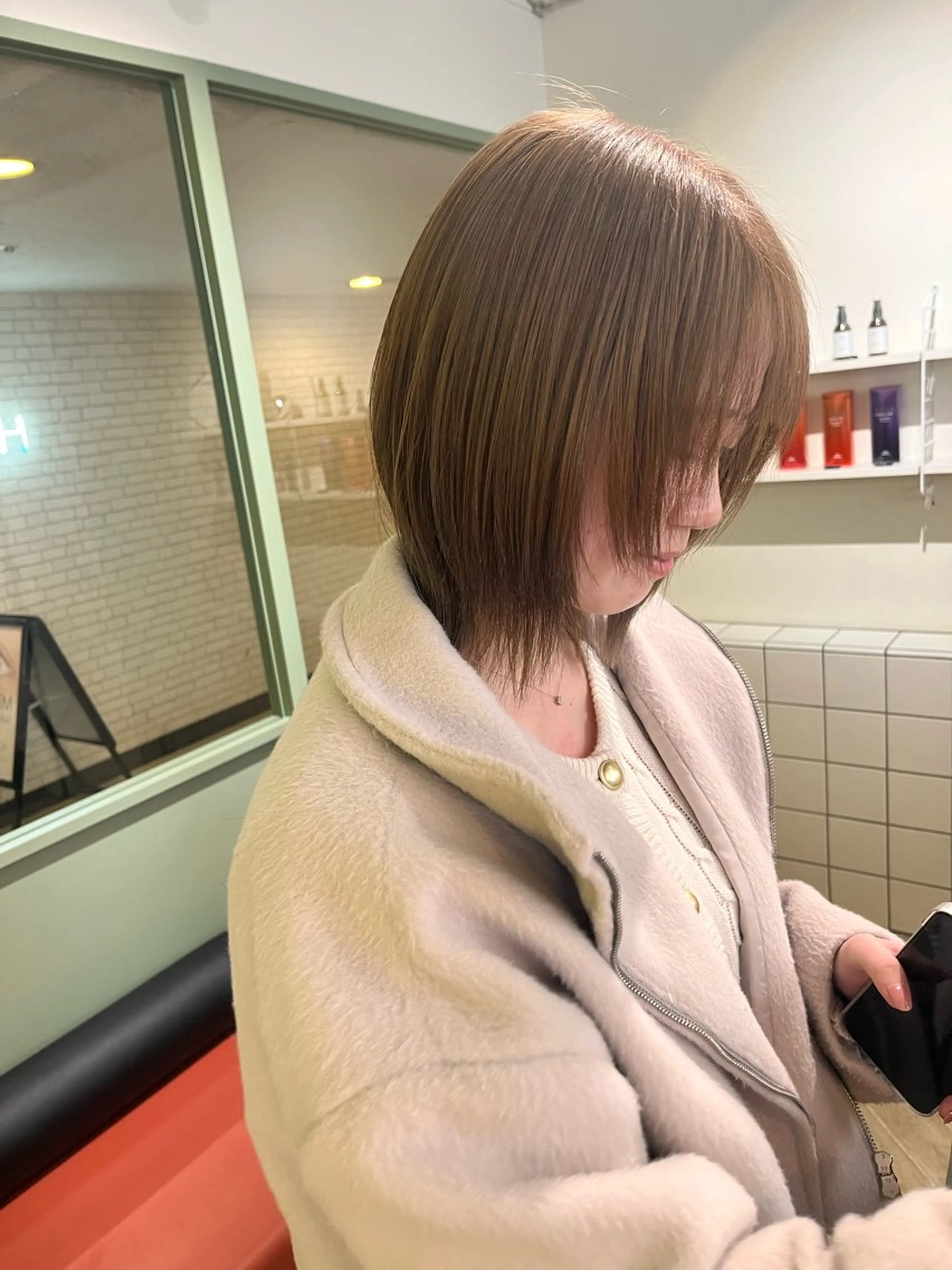 ミディアム カラー カット ヘアカラー トリートメント パーマ/縮毛矯正 /韓国風/佐藤里咲のヘアスタイル