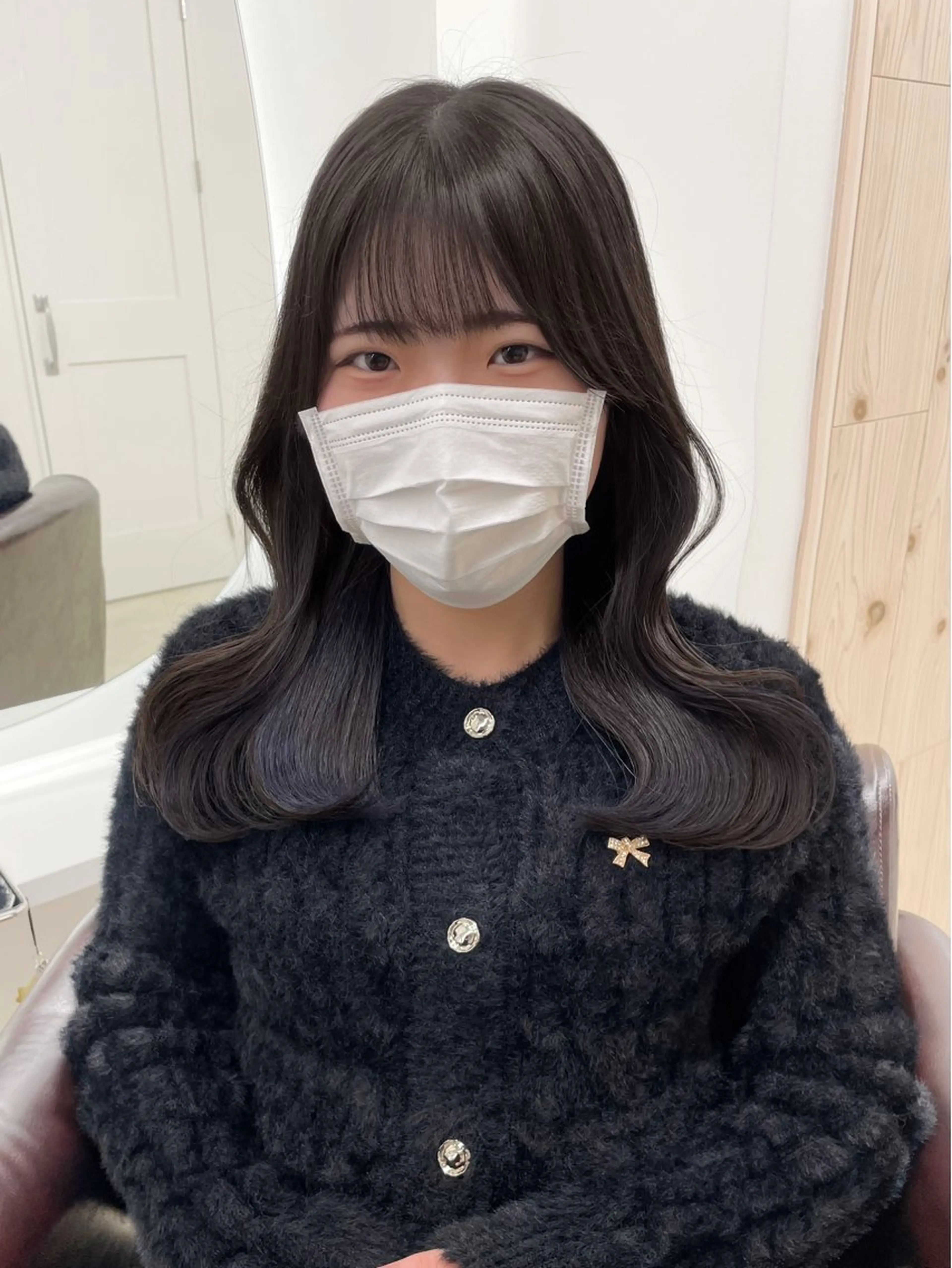 セミロング カラー カット ヘアカラー トリートメント ヘアセット 新宿/韓国ヘア/ 髪質改善ストレートのヘアスタイル