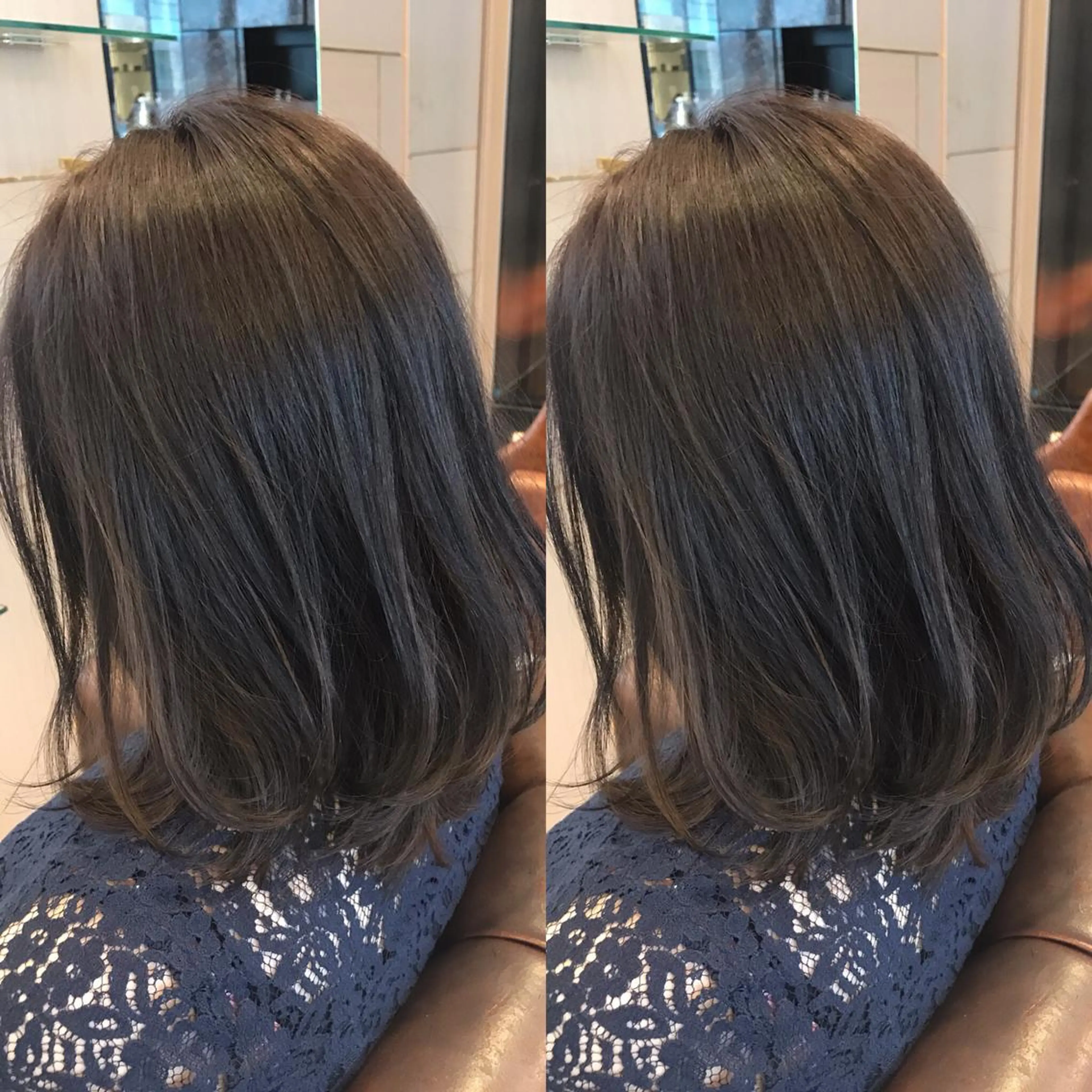 ミディアム カラー アッシュ アッシュグレー イルミナカラー 💗大人艶×髪質改善 カラー💗AYAKIのヘアスタイル